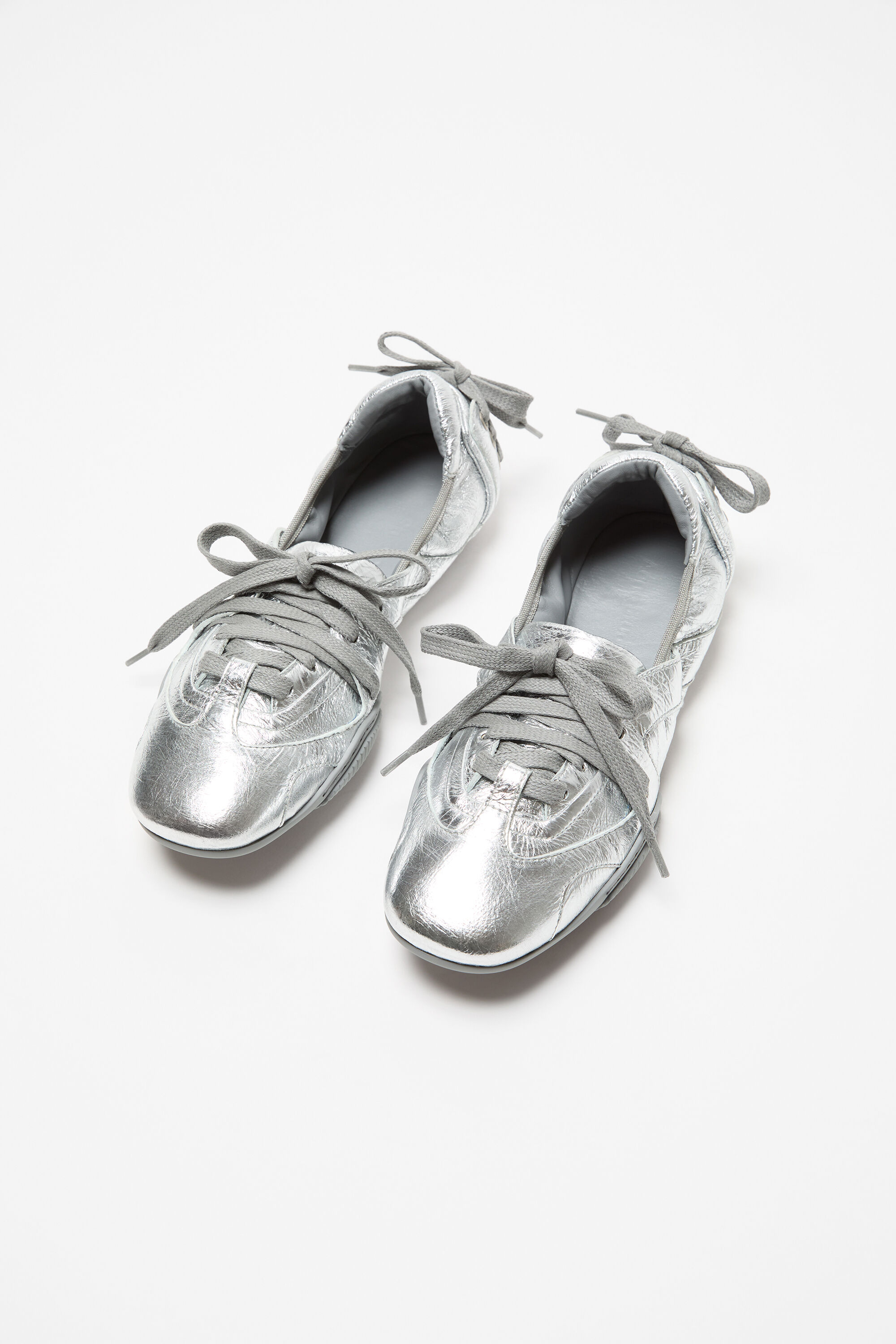 Acne Studios - レースアップレザーシューズ - シルバー/グレー