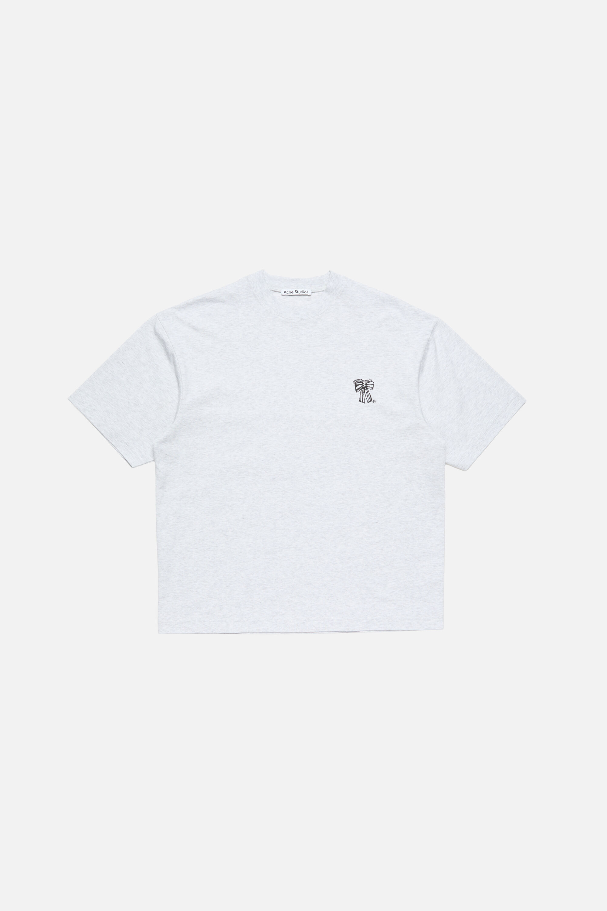 acneライトグレー Acne Studios - Bow logo t-shirt - Pale Grey Melange