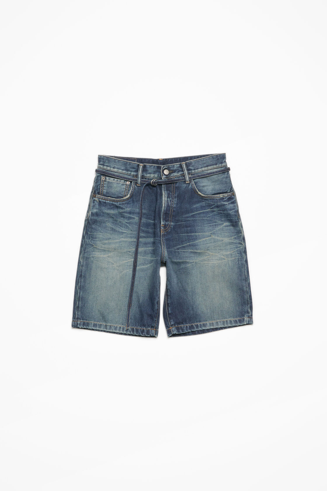 Loose fit denim shorts, Mid Blue, 2000x