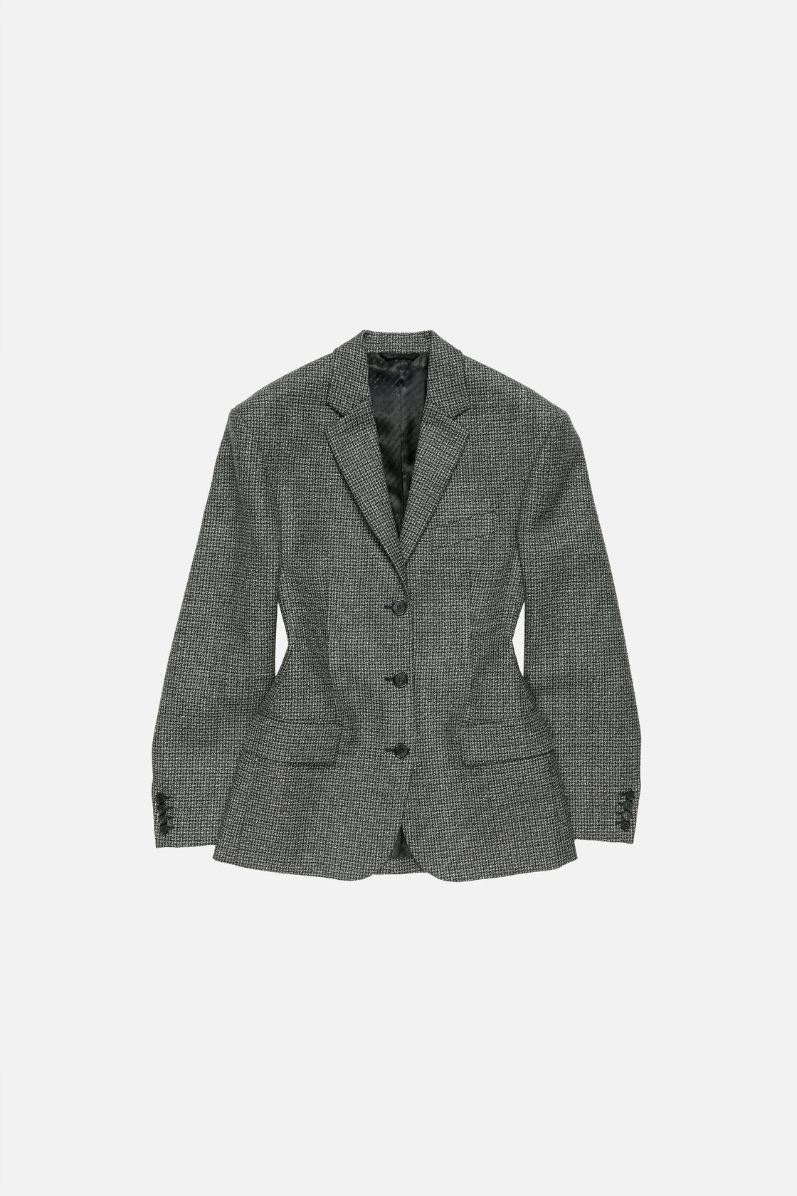 Single-breasted suit jacket, Black/white, 2000x