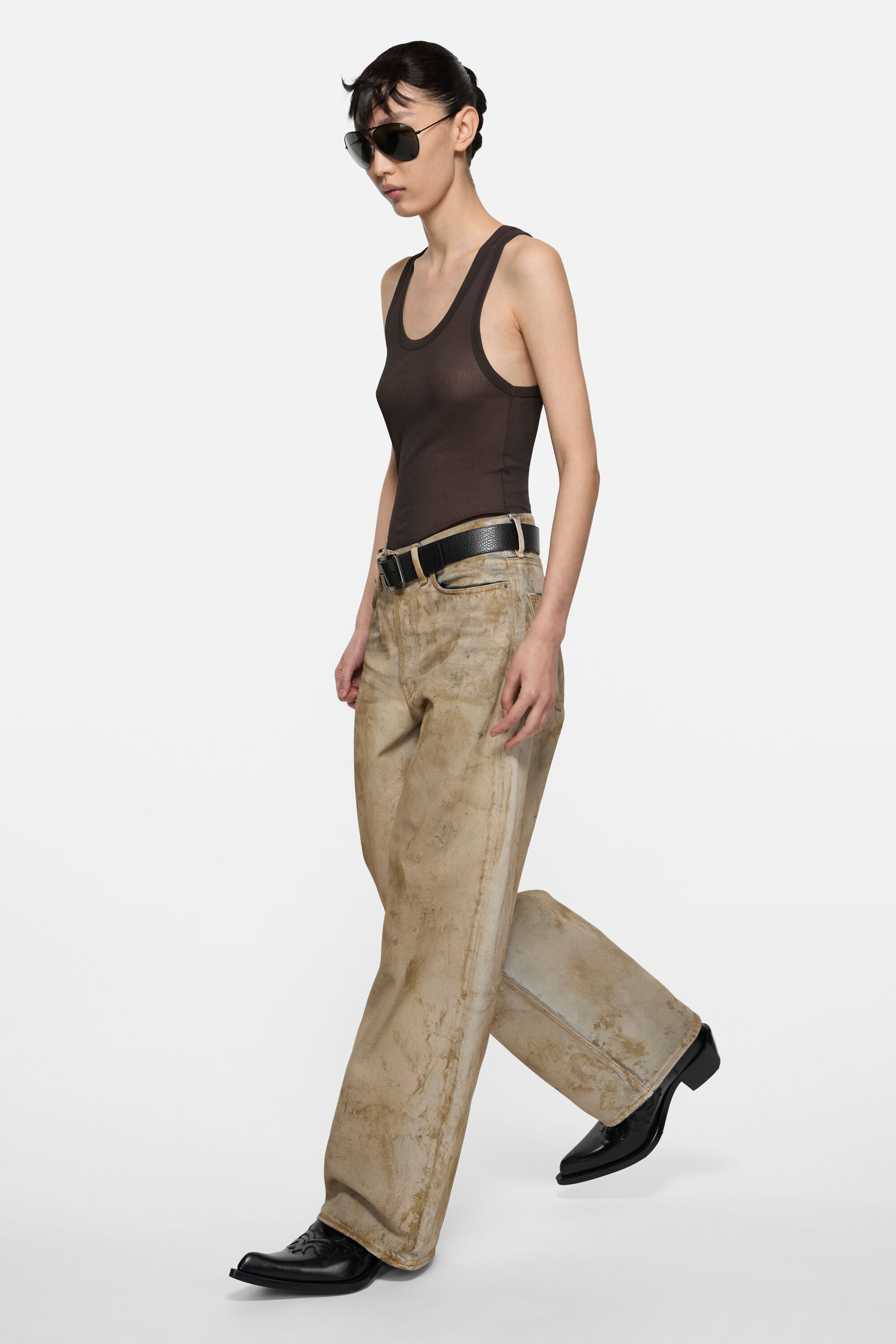 Acne Studios - Thin ribbed tank top - Dark brown