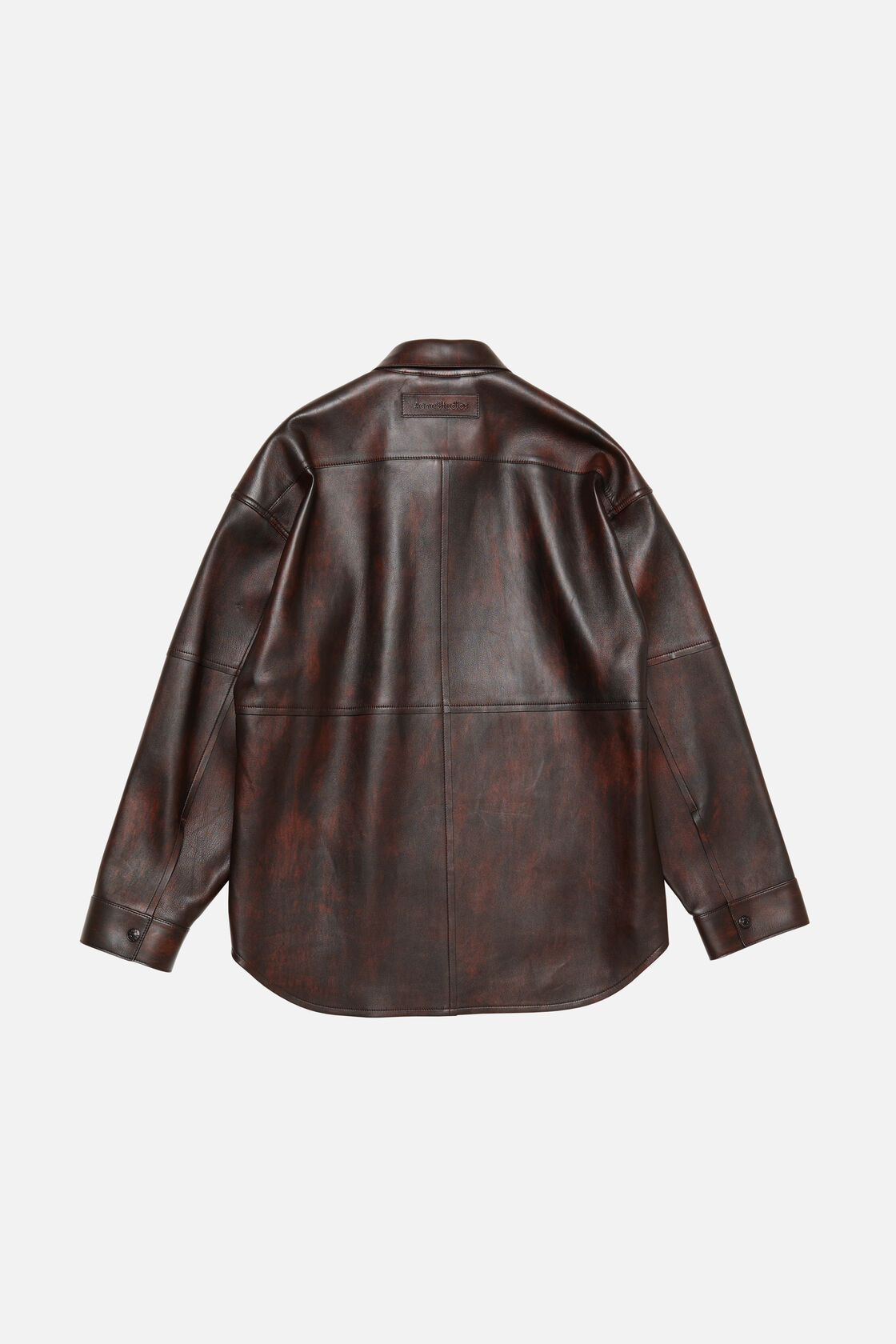 レザーシャツジャケット, レッド/ブラック, 2000x