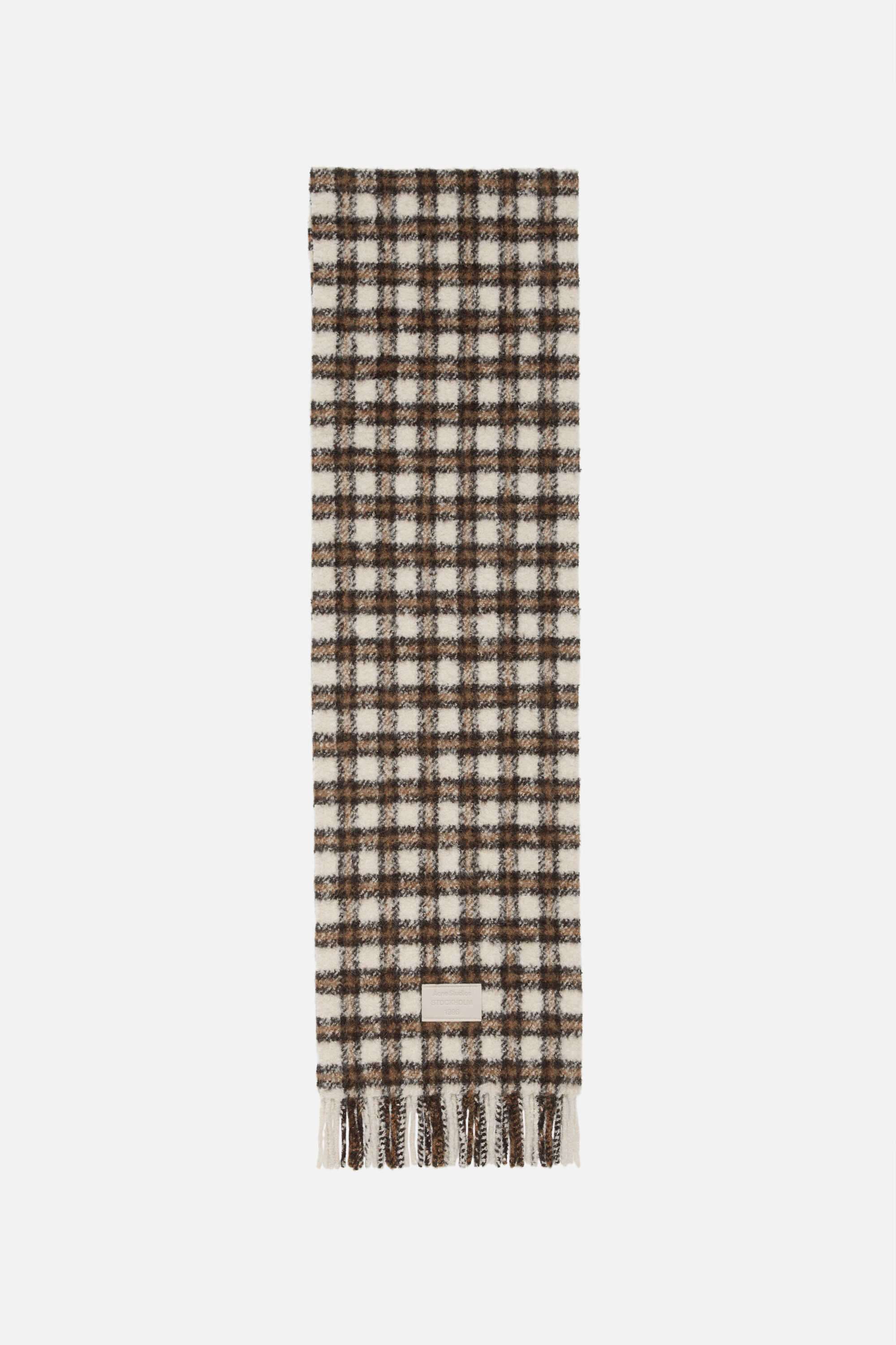 Acne Studios - Checked logo scarf - Beige/brown