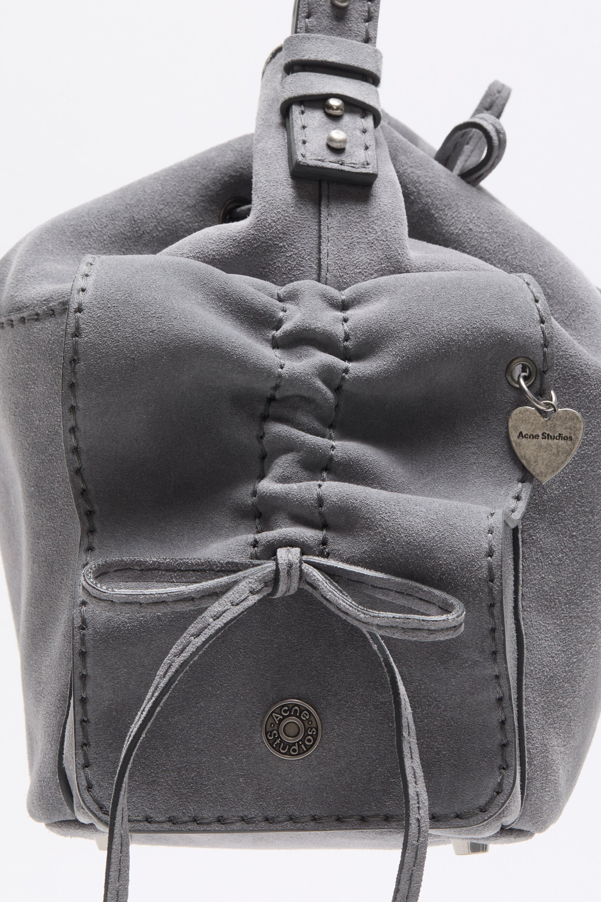 Acne Studios - Multipocket Suede Bucket Bag - Cold grey