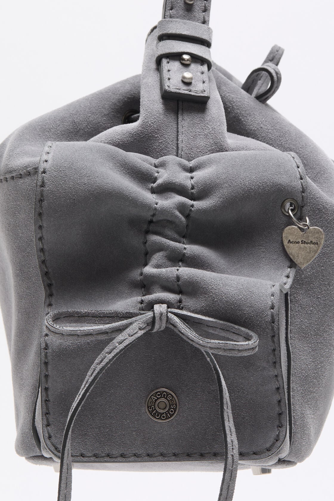 Multipocket Suede Bucket Bag, Cold grey, 2000x