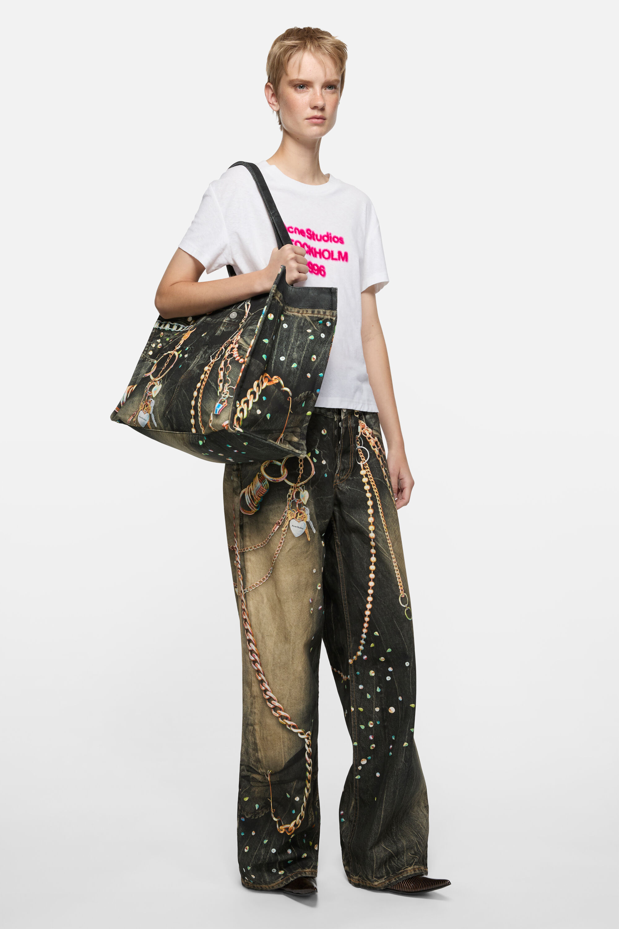 Acne Studios - Logo tote - Year of the Horse - Black/multi