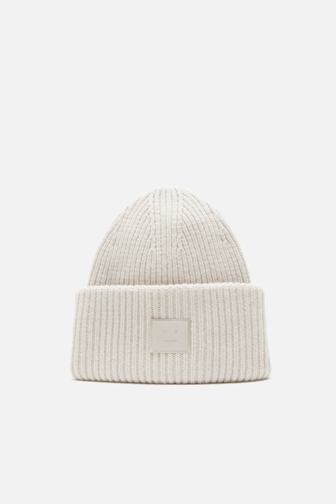 Acne Studios - Large face logo beanie - Yak - Light grey