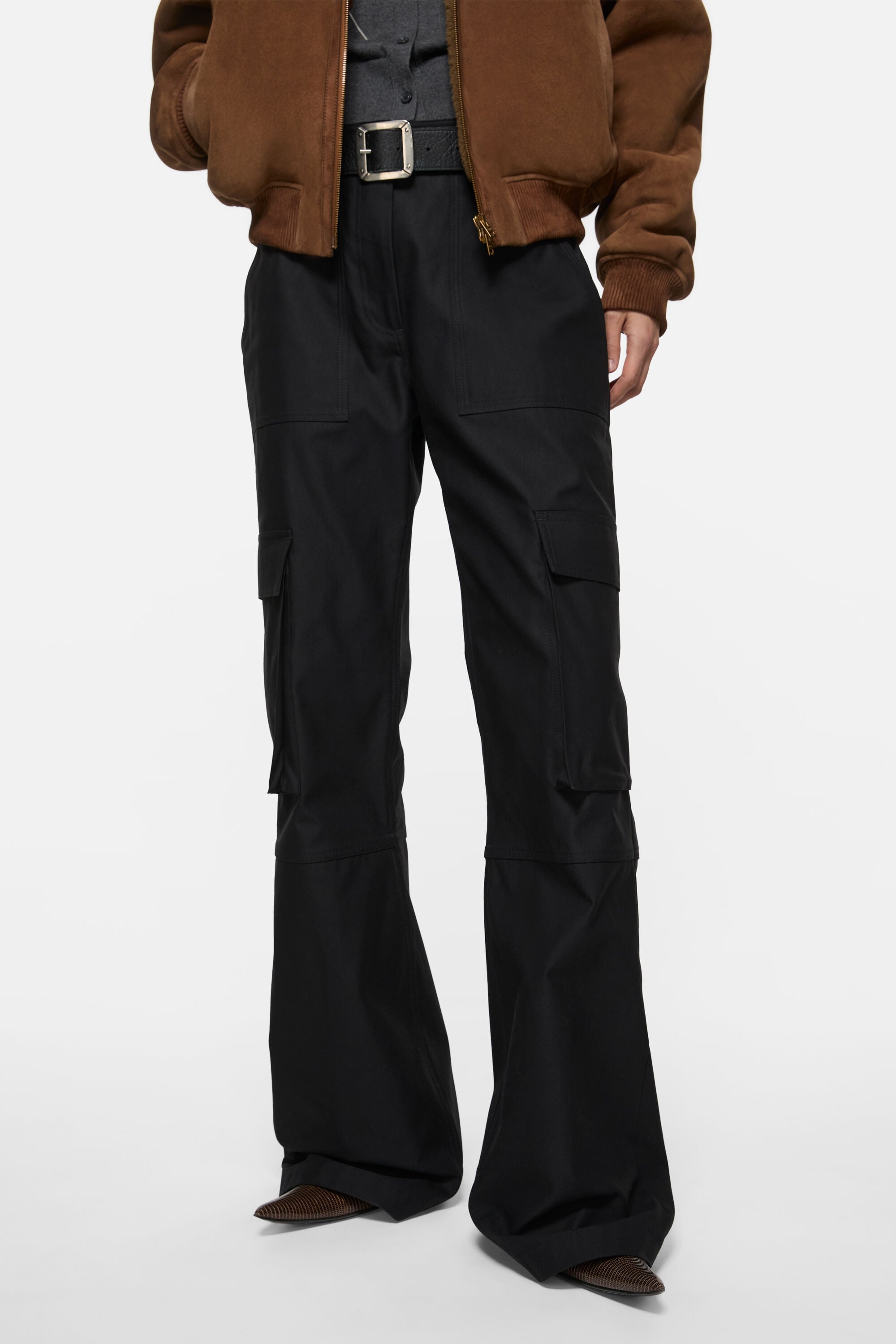 Acne Studios - Cotton satin cargo trousers - Black