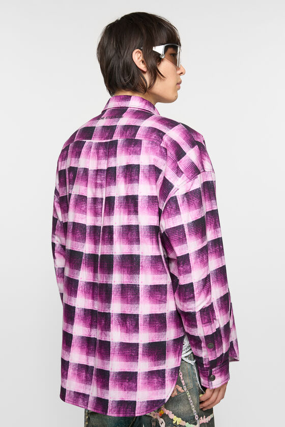Acne Studios - チェックボタンアップシャツ - ピンク 