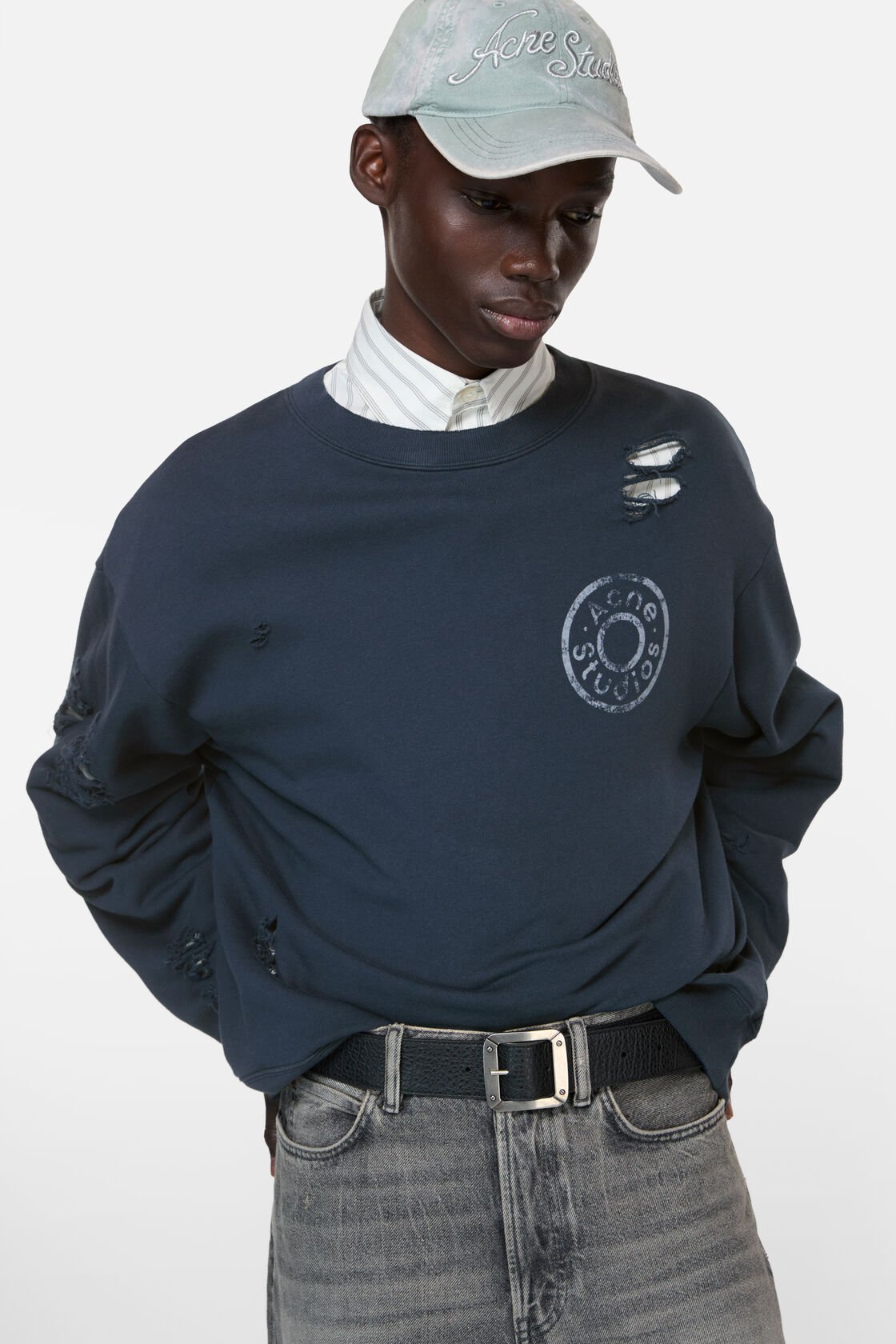 Logo fleece sweatshirt, Dark navy, 2000x