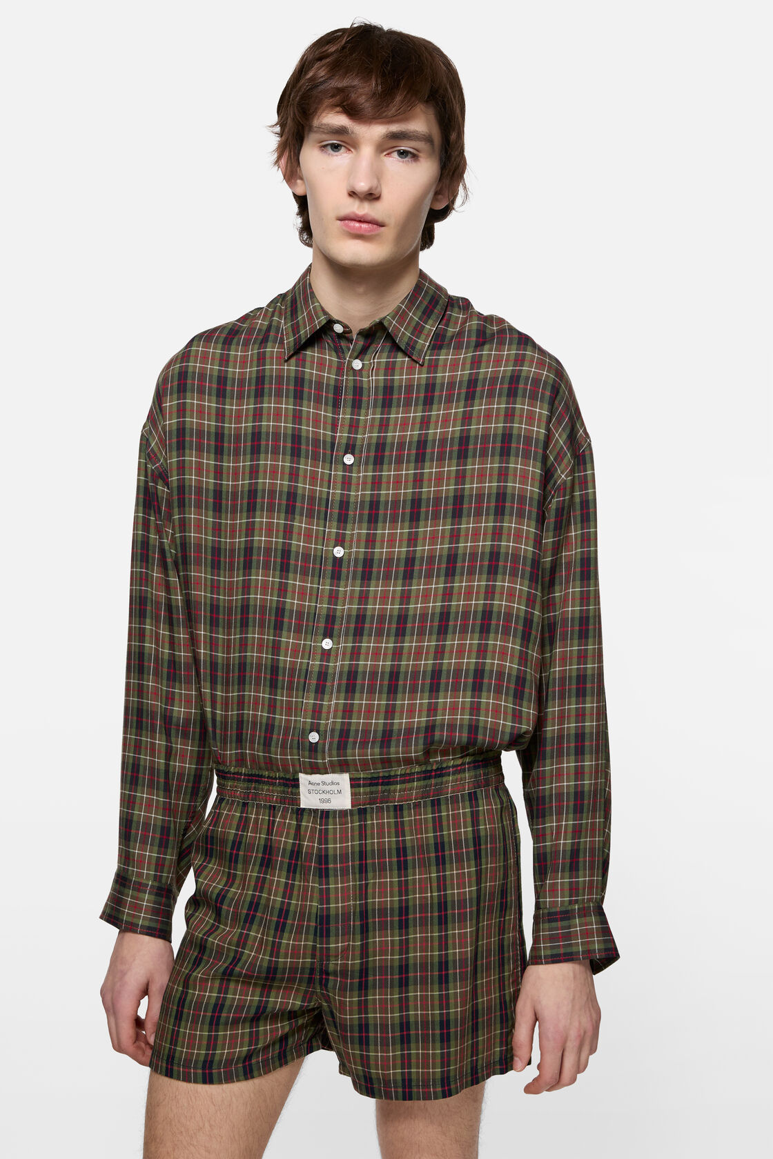 Casual check shorts, Green multi, 2000x