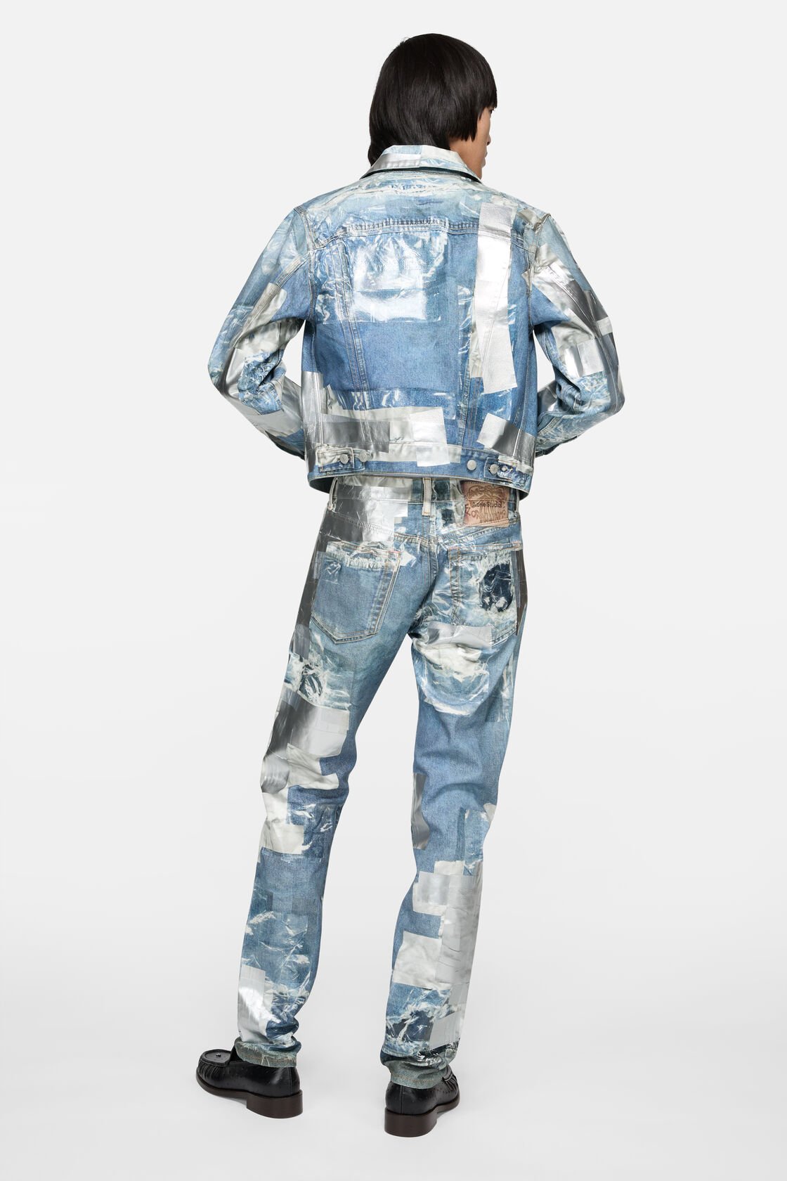 Trompe l&rsquo;oeil denim jacket, Mid blue, 2000x