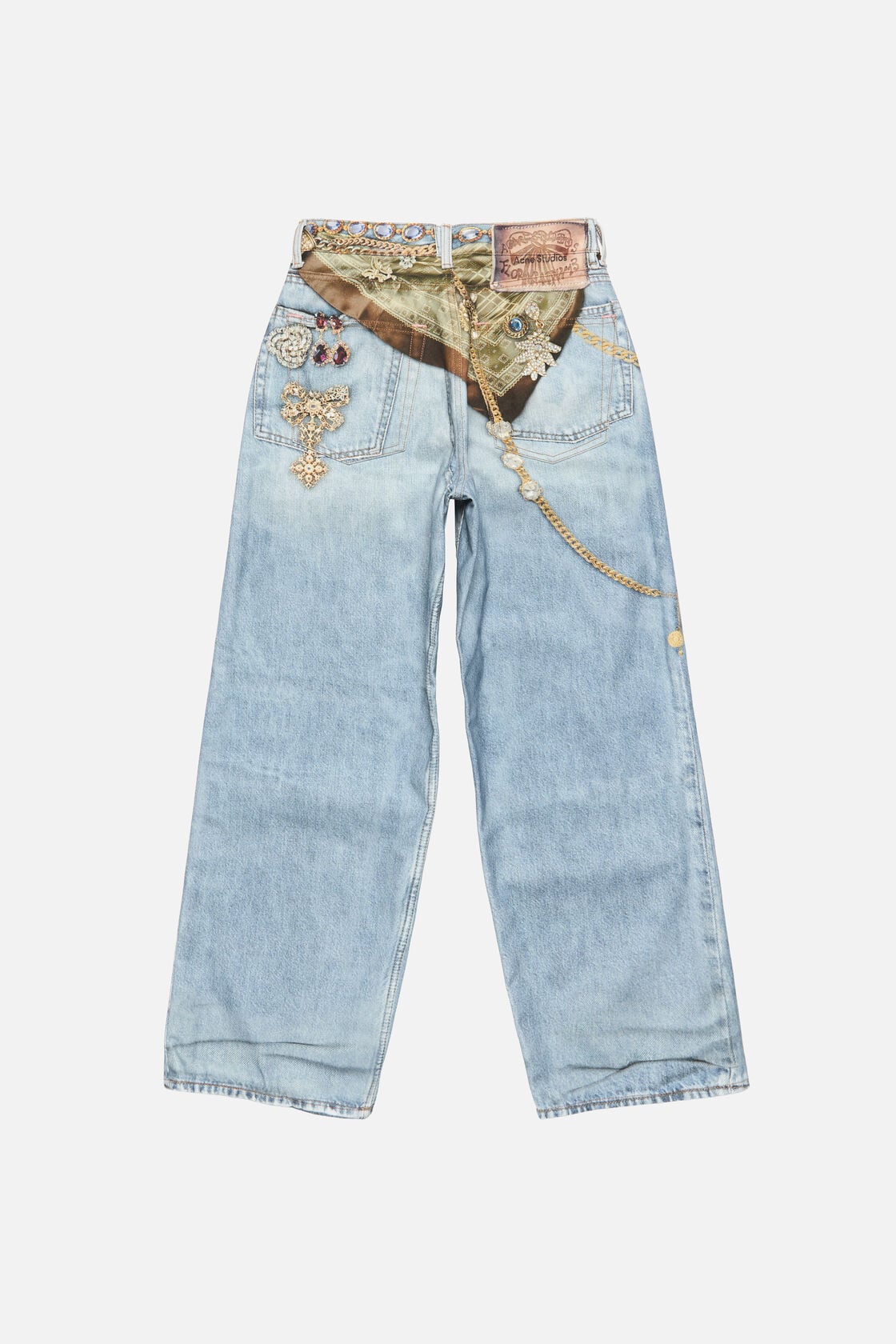 Printed cotton canvas jeans, Light blue, 2000x