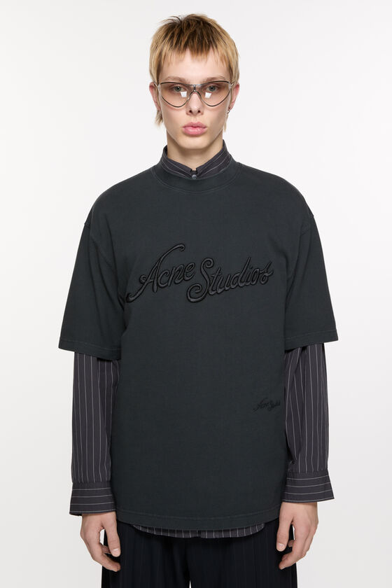 Acne Studios - ロゴTシャツ - リラックスフィット - フェイデッドブラック