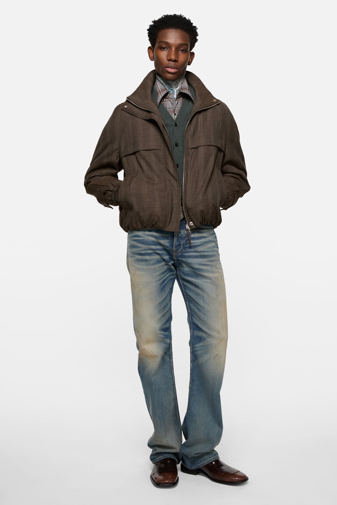 Wool jacket, Brown/black, 2000x