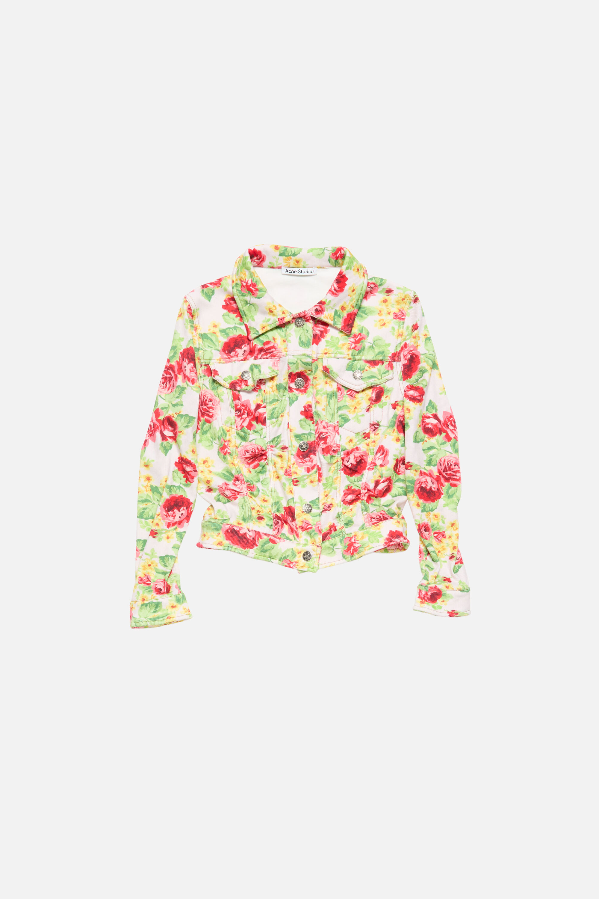 Acne Studios - Printed stretch denim jacket - Pink/multi