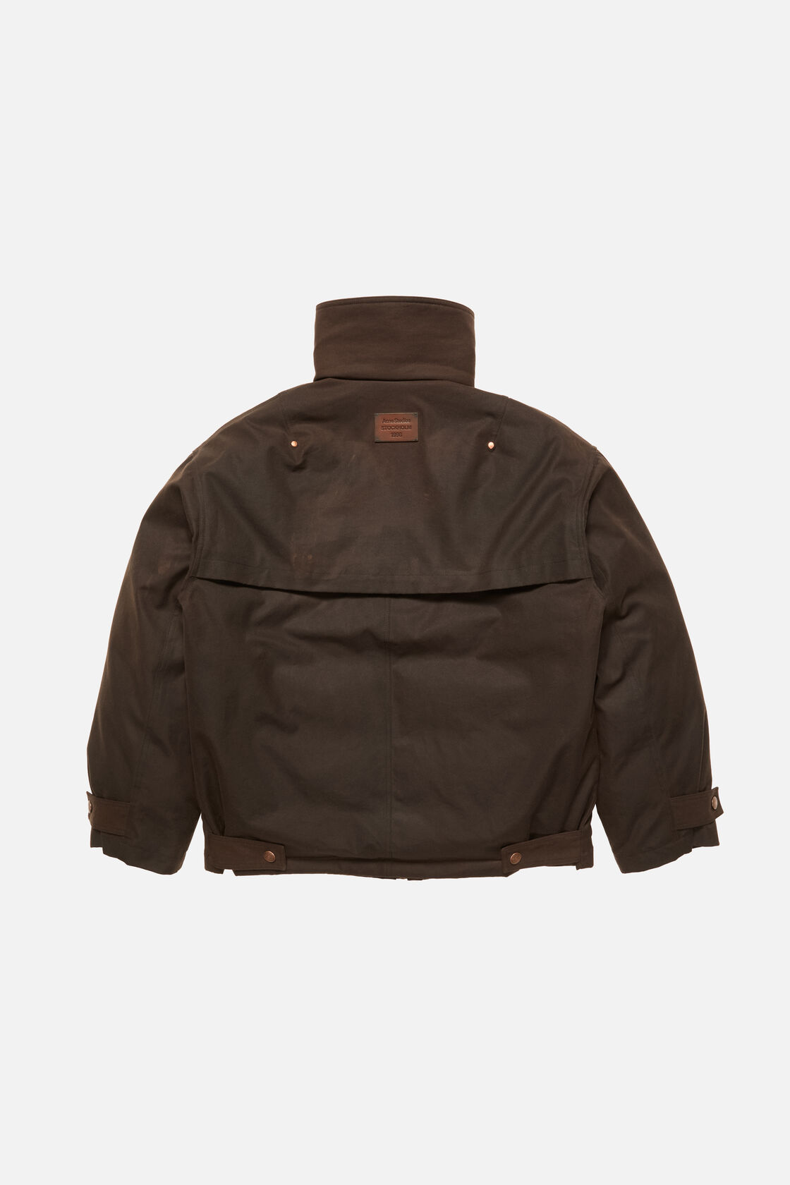 Waxed canvas blouson jacket, Dark brown, 2000x