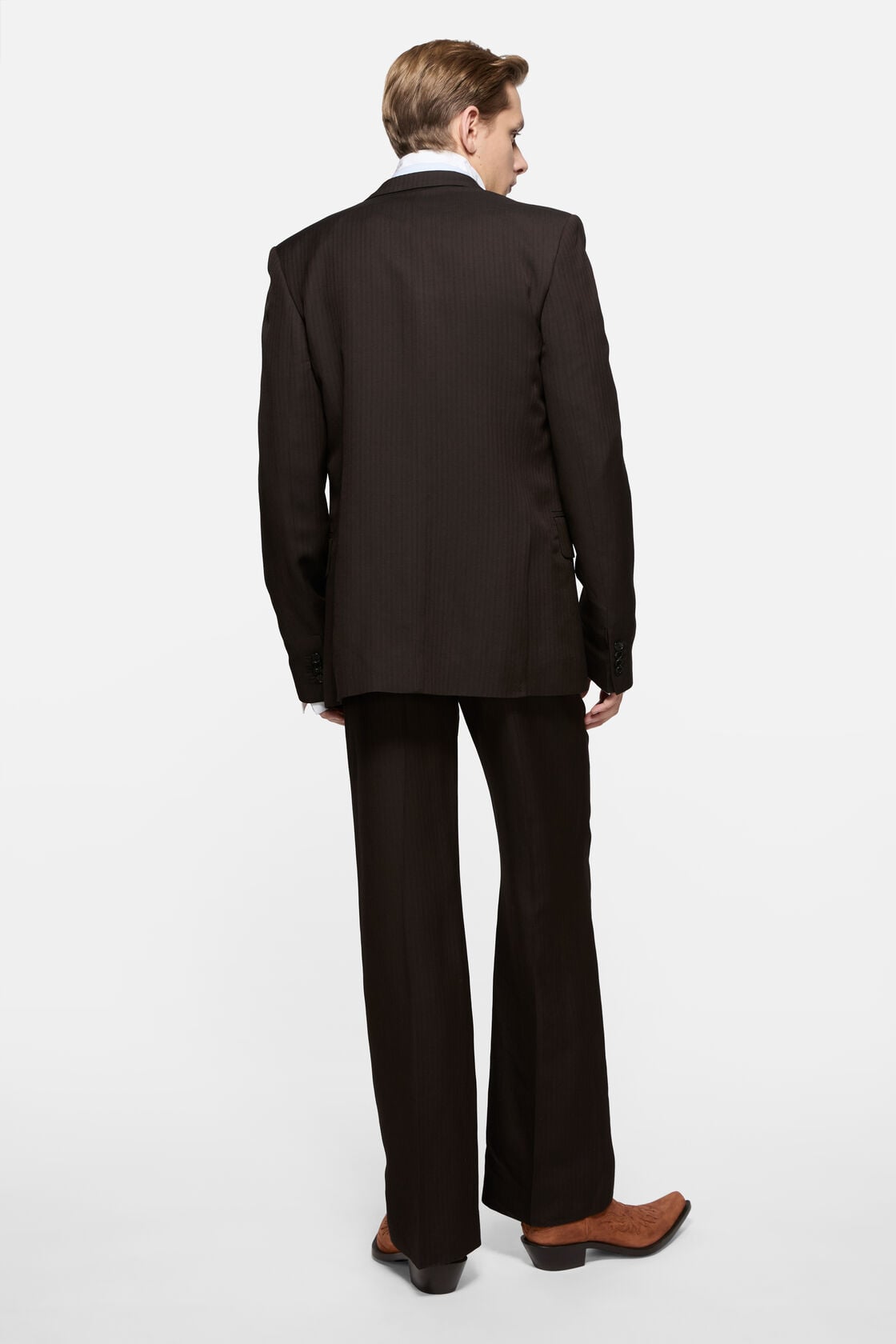 Double-breasted suit jacket, Chocolate brown, 2000x