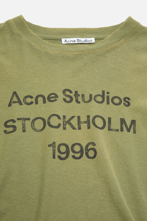 Acne Studios - ロゴTシャツ - リラックスフィット - オリーブグリーン