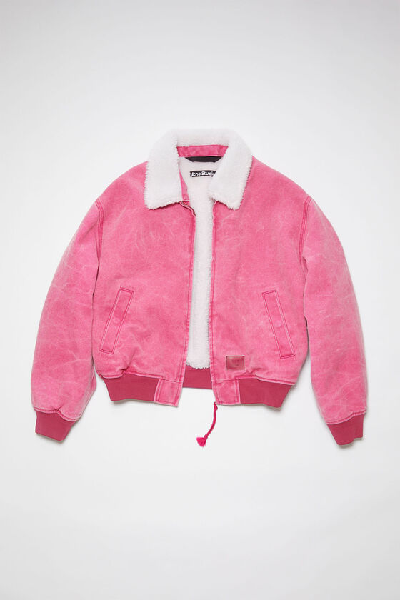 Medic Sociologie zag Acne Studios - Cotton canvas bomber jacket - Fuchsia pink