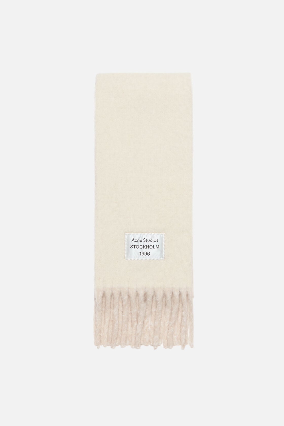 Bicolour Alpaca Scarf, White/beige, 2000x