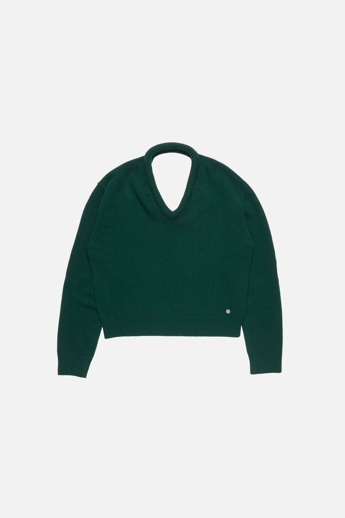 Wool jumper with cut-out, Dark green, 2000x