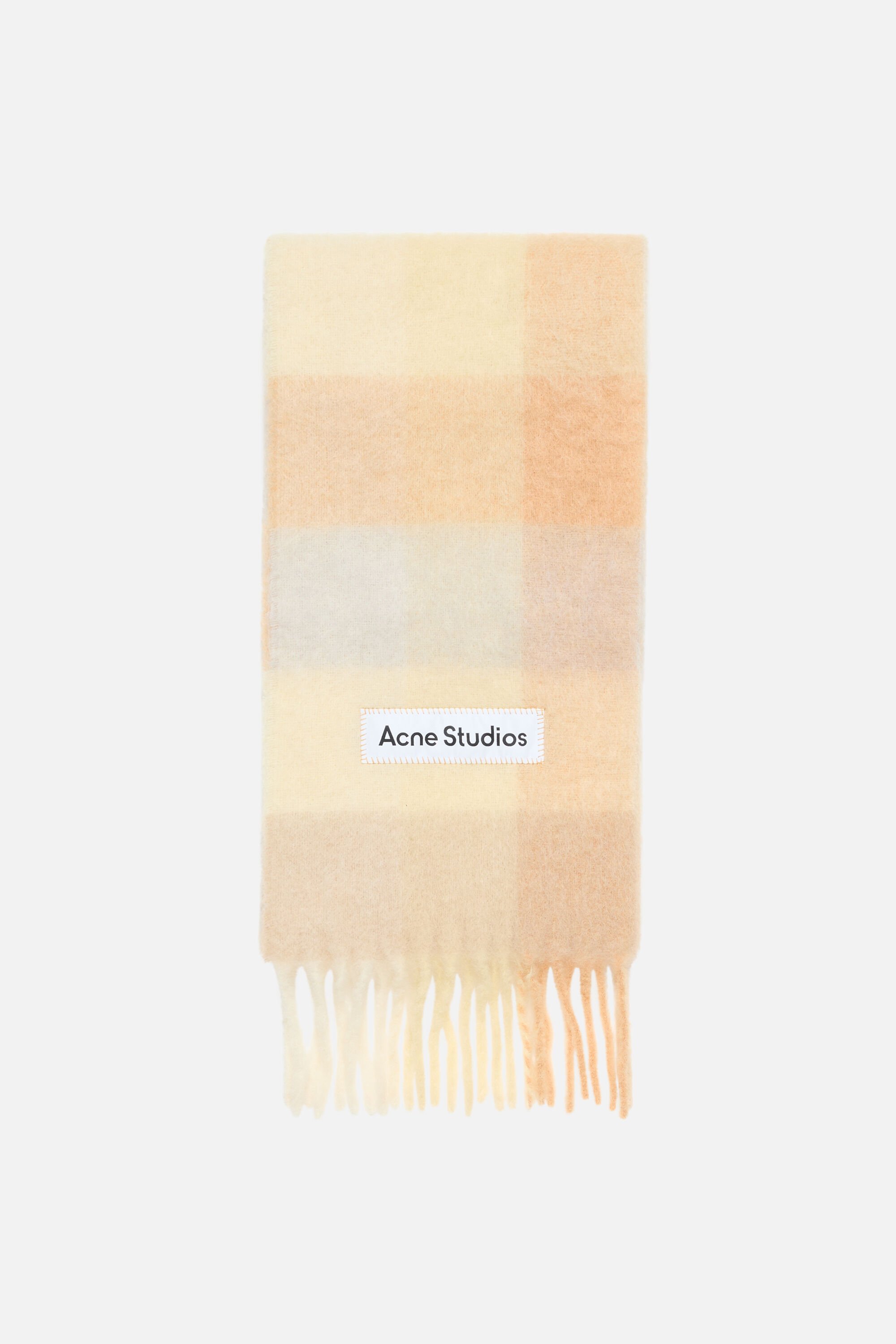 Acne Studios モヘアチェックスカーフ ブルー ベージュ ブラック Acne Studios - モヘアチェックスカーフ - ブルー/ベージュ/ブラック