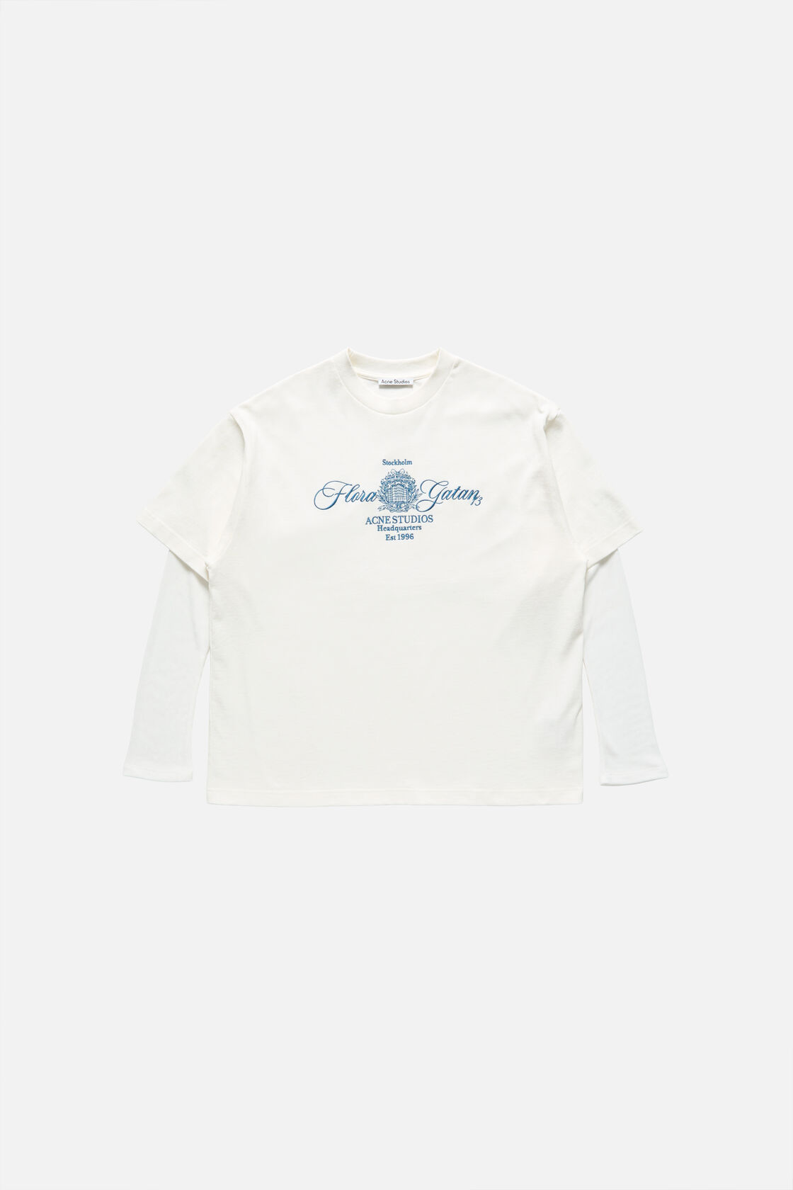 Embroidered t-shirt, Off white/ecru, 2000x