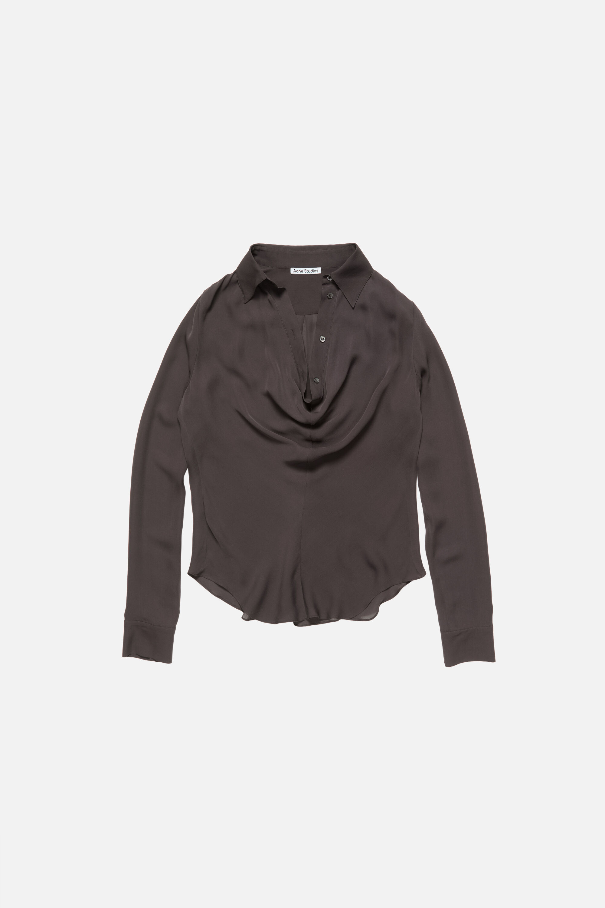 Acne Studios - カウルネックシルクブラウス - グラファイトグレー