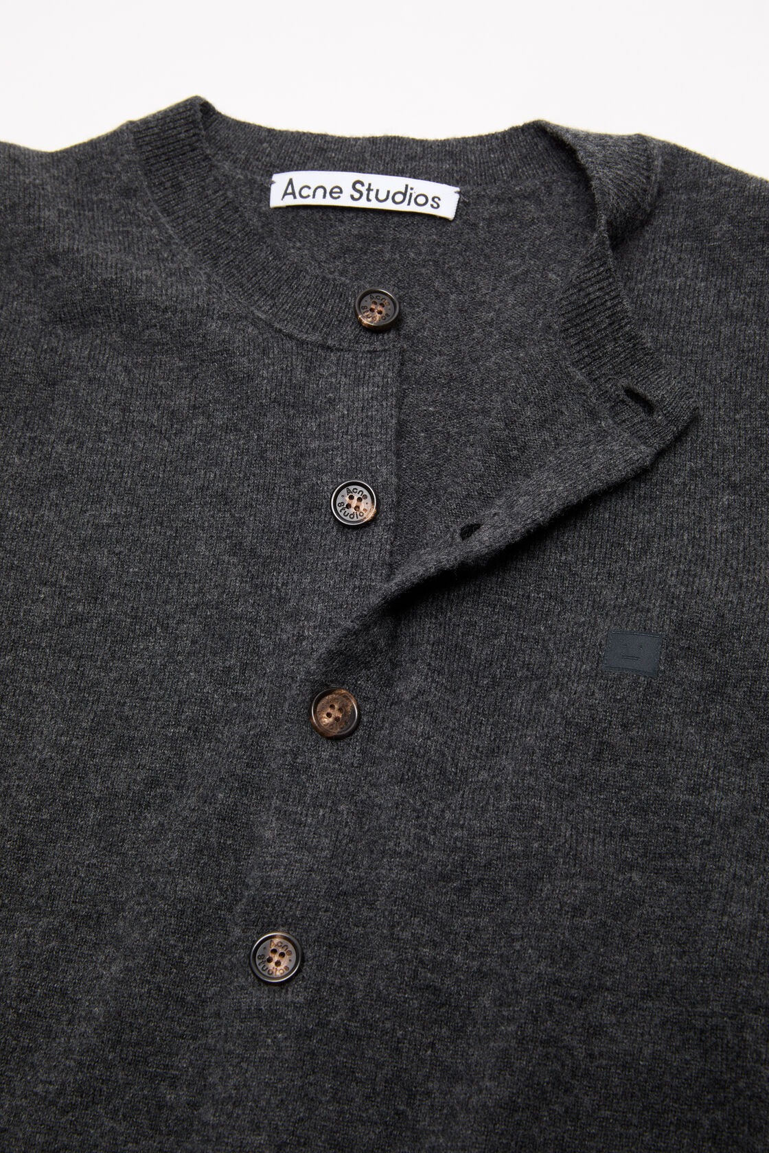 Fitted cardigan - yak wool, Dark Grey Melange, 2000x