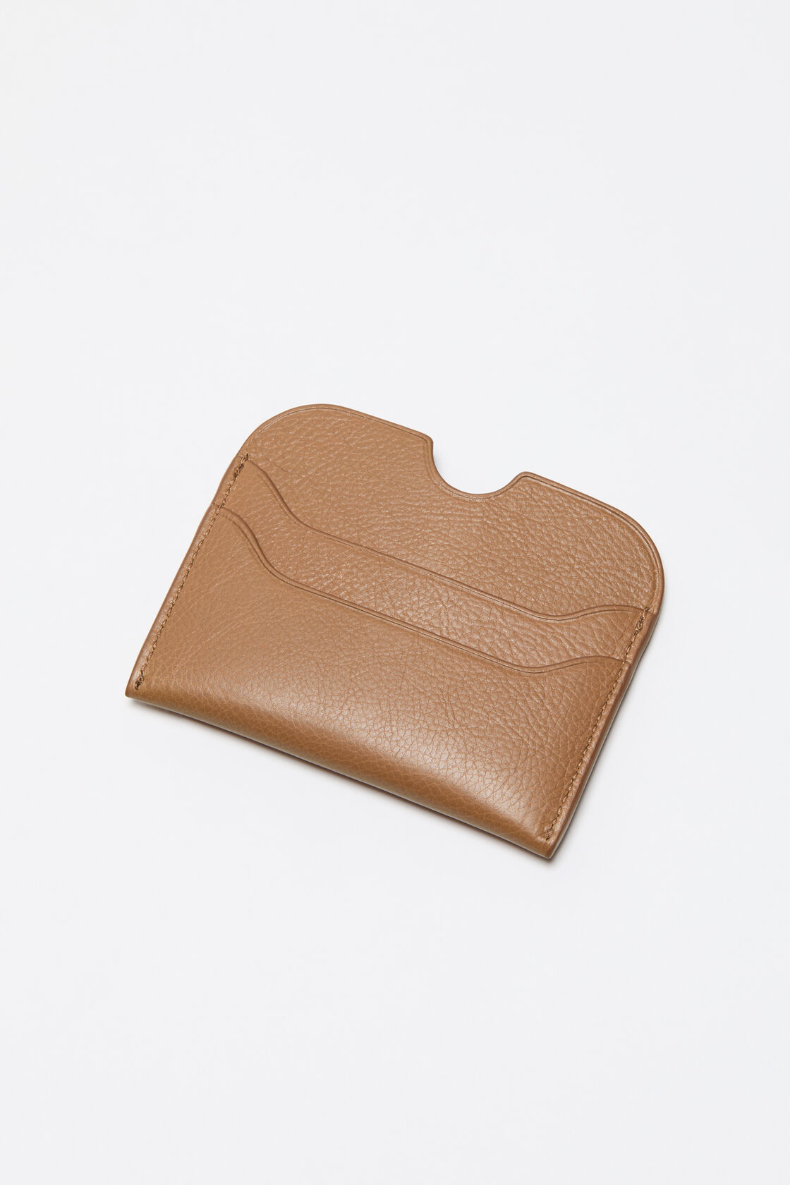 Leather card holder wallet, Caramel brown, 2000x