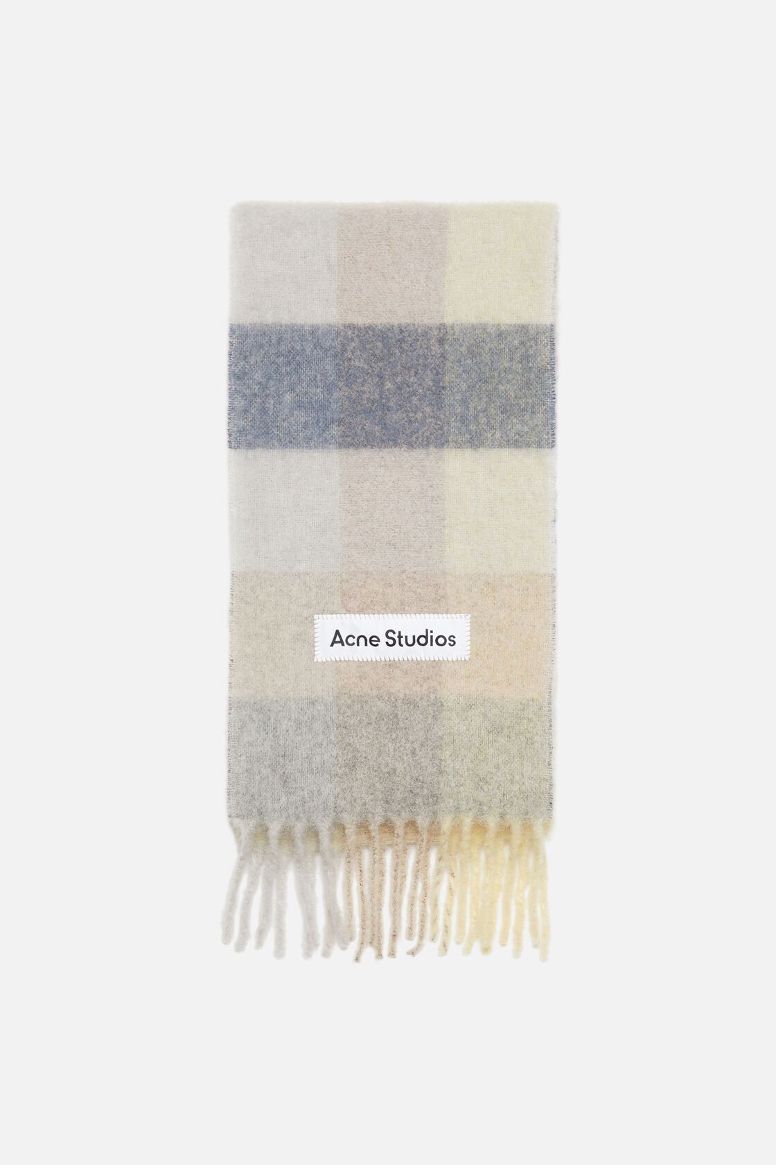 Mohair checked scarf, Vanilla/beige/lavender, 2000x
