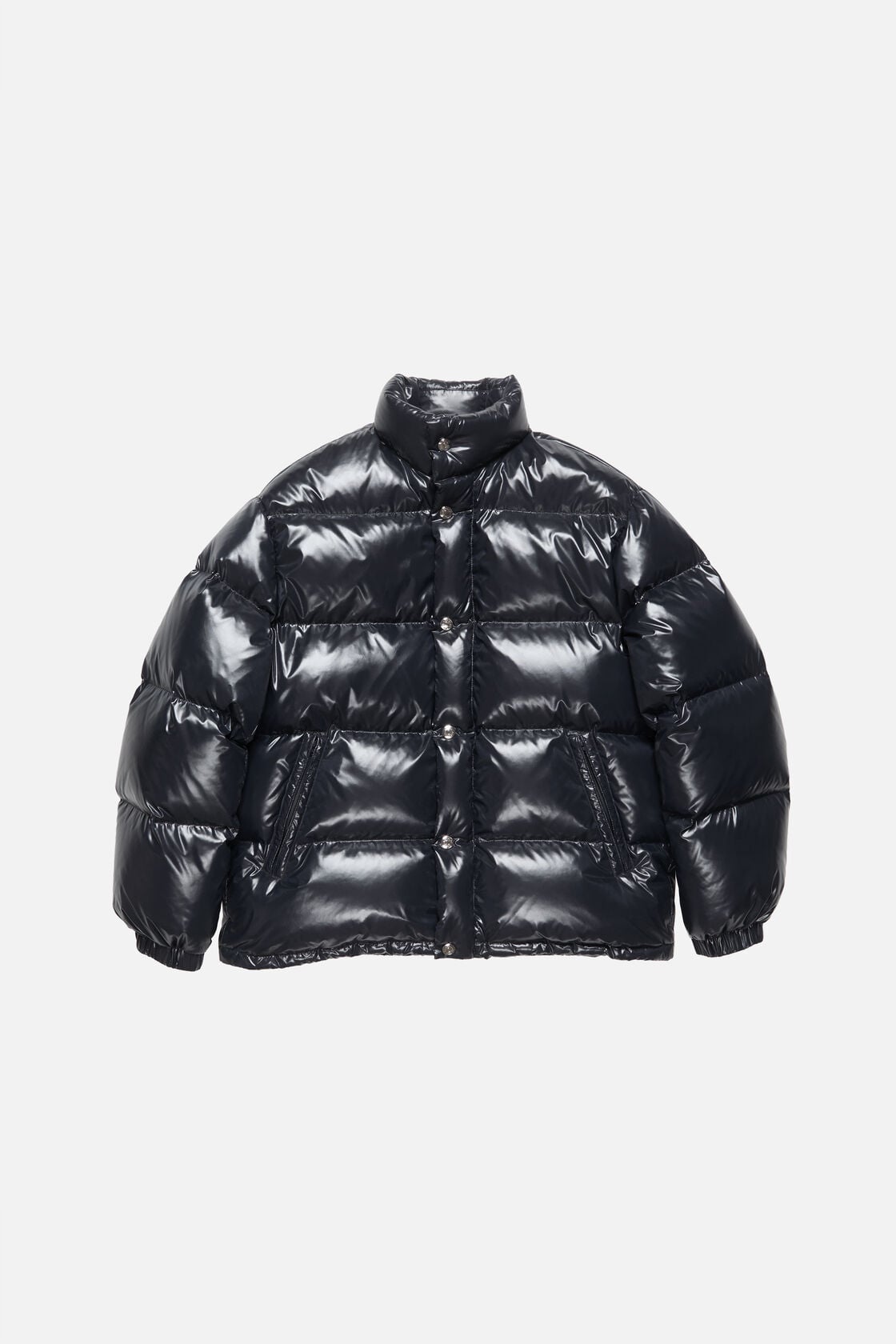 Shiny Quilted Down Jacket, Navy, 2000x