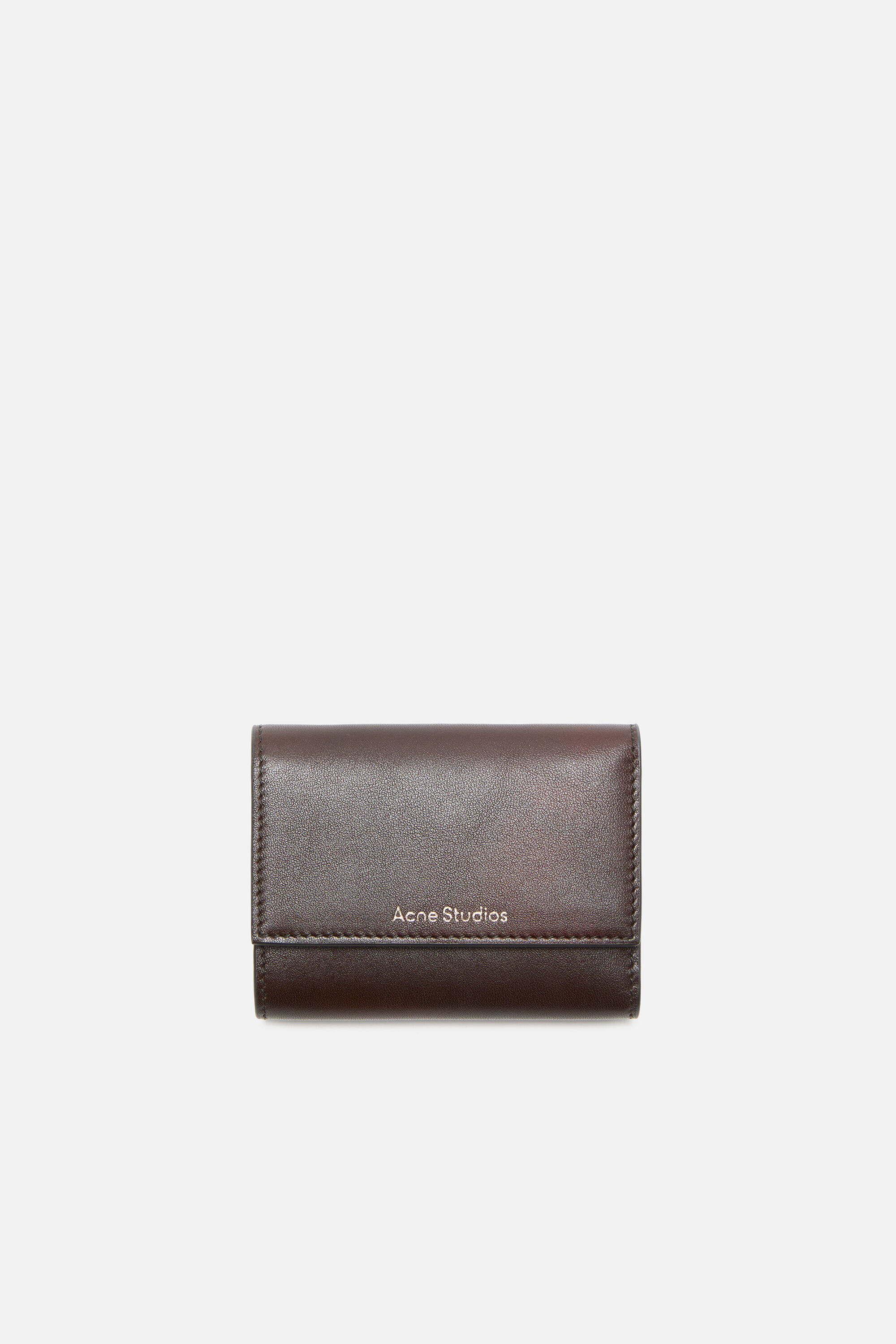 Acne Studios - 3つ折りレザーウォレット - ダークブラウン