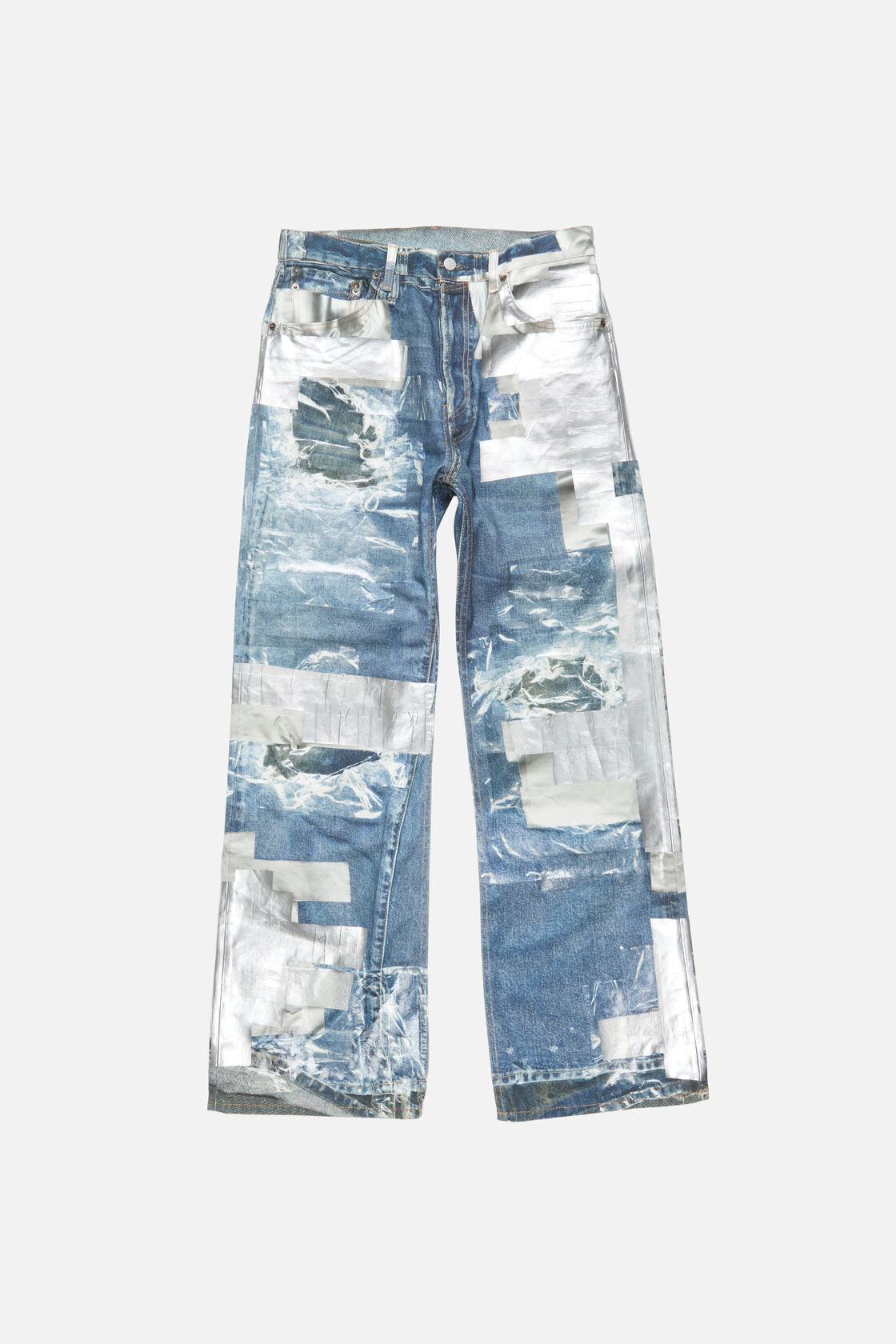 Printed jeans - Regular fit, Mid blue, 2000x