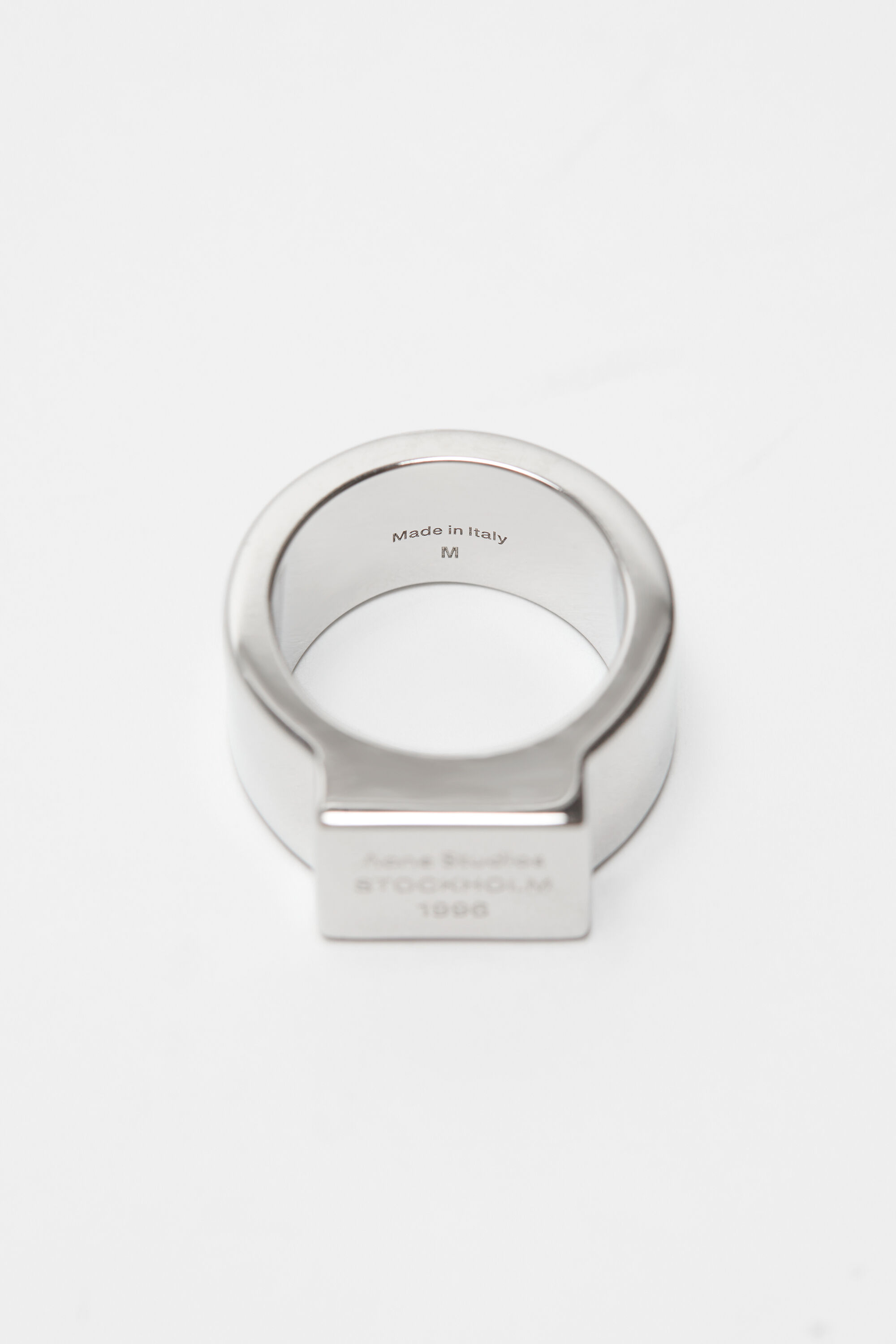 Acne Studios - Logo engraved signet ring - Silver