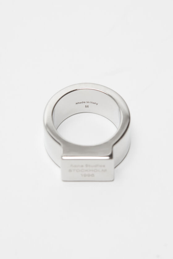 Acne Studios - Logo engraved signet ring - Silver