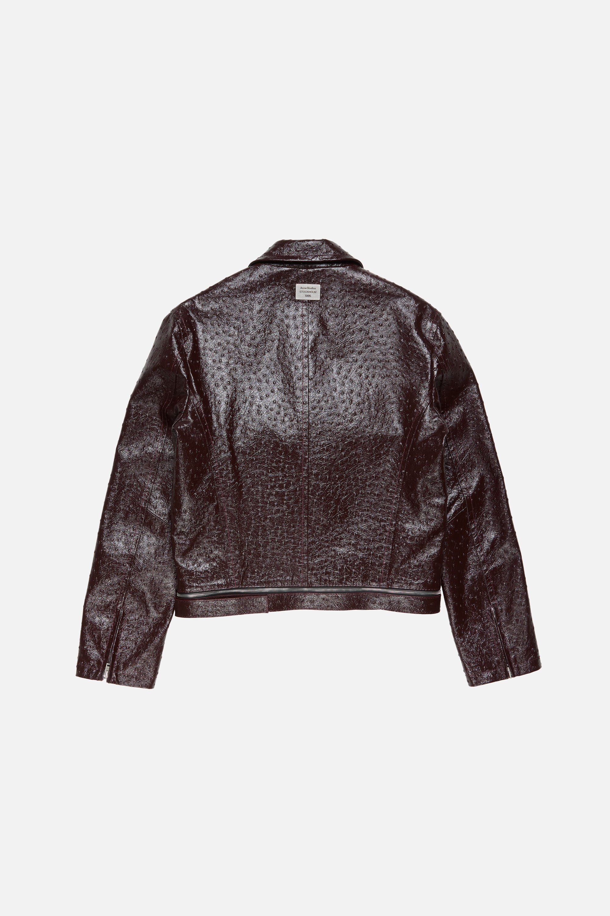 【Acne Studious】Leather Jackets 46 ACNE STUDIOS Shearling-Lined Textured-Leather Jacket IT 46 Brown