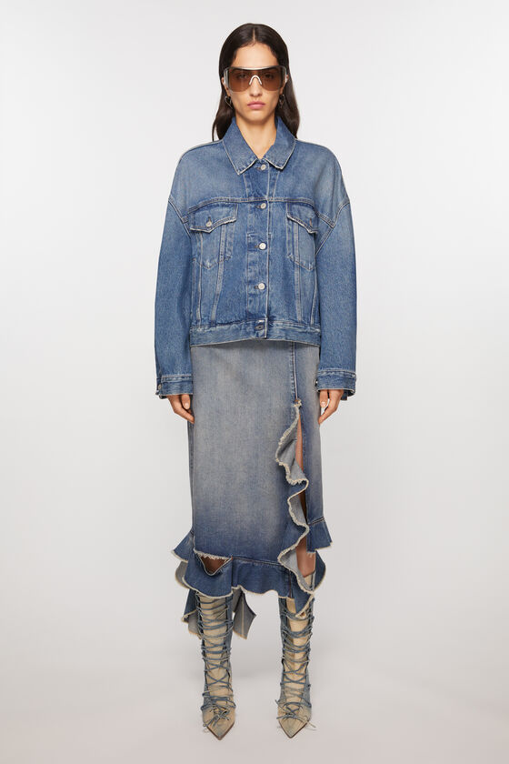 Acne Studios - Denim jacket - Relaxed cropped fit - Mid Blue