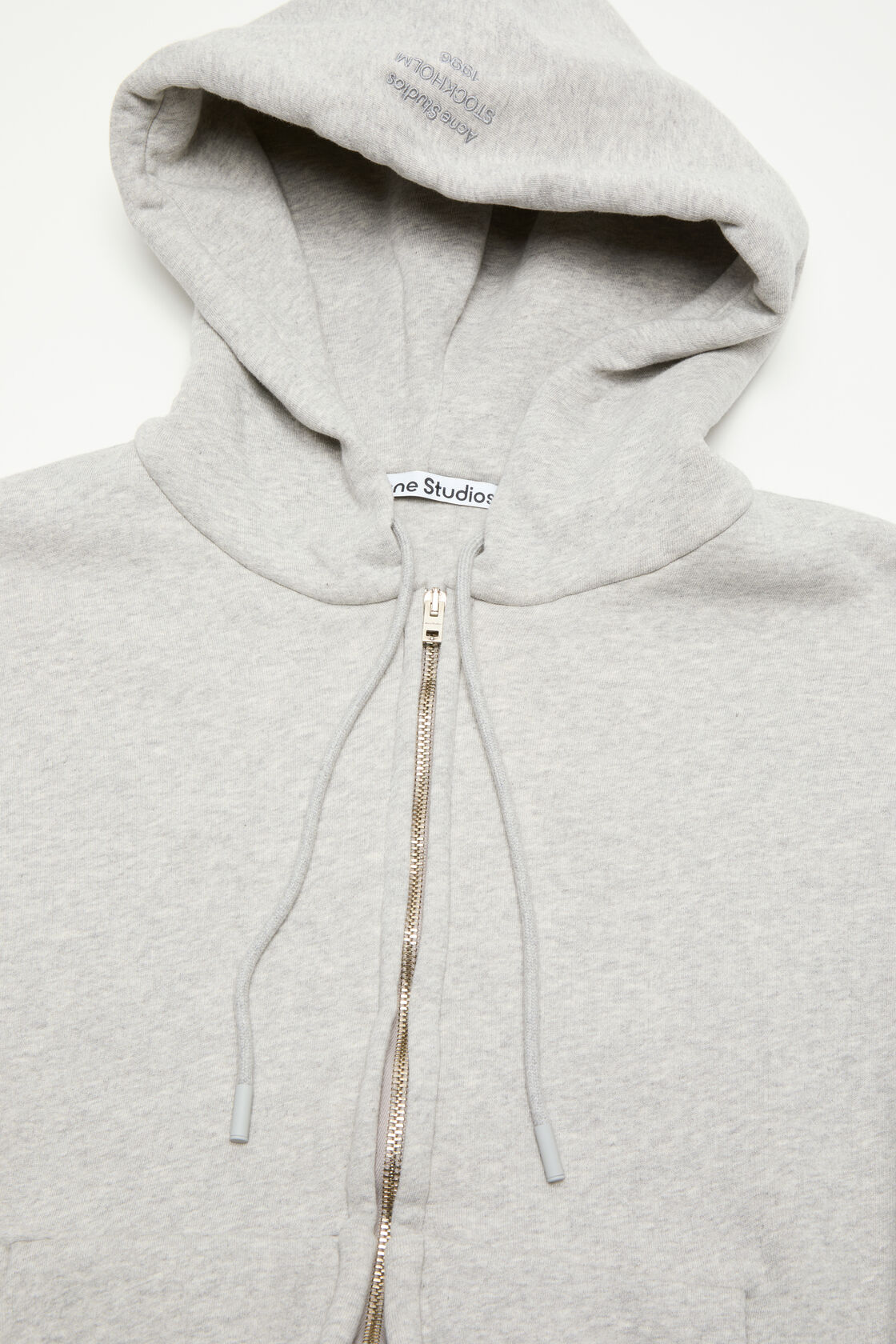 Hooded zip-up sweatshirt, Grey Melange, 2000x