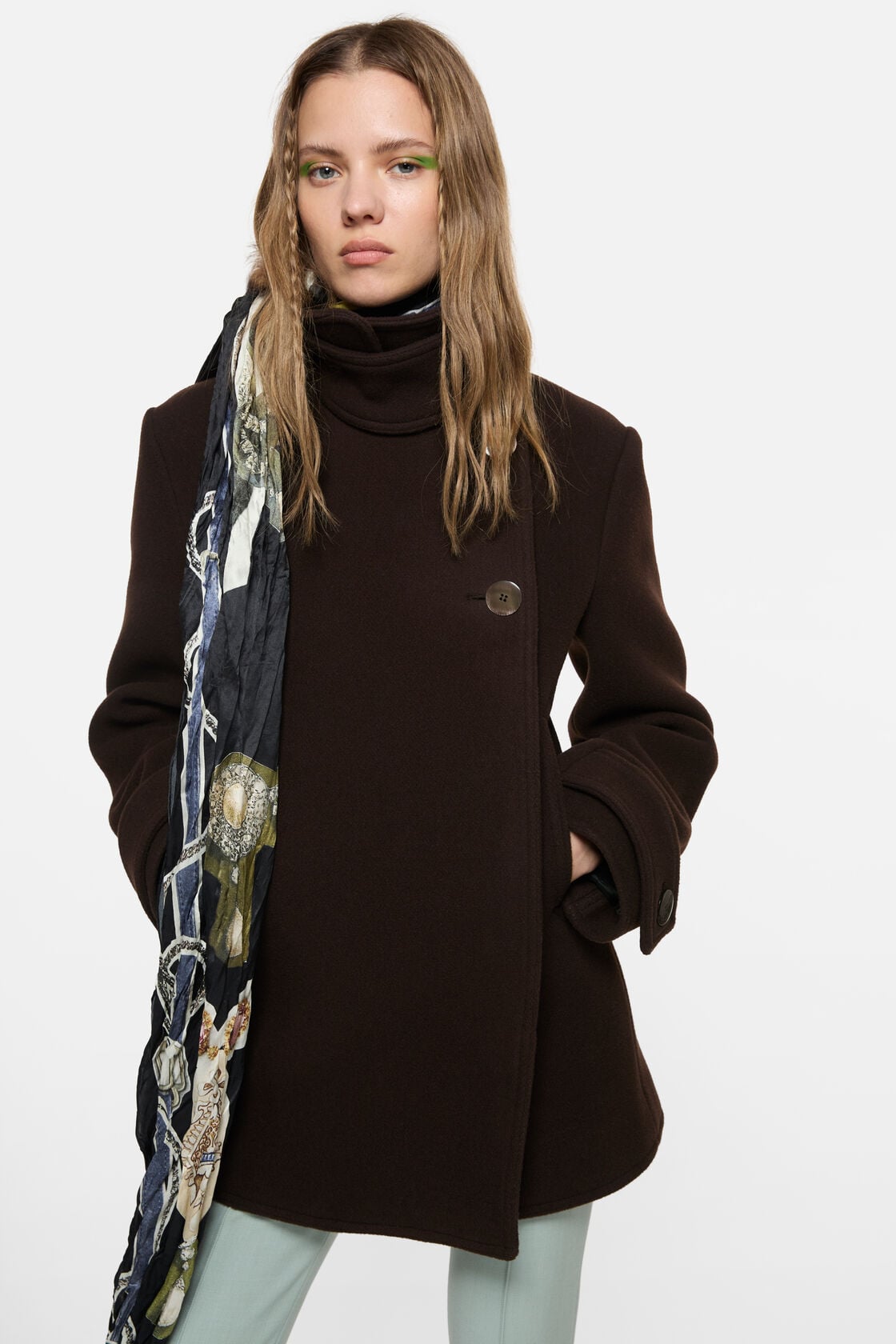 Wool duffle coat, Dark brown, 2000x
