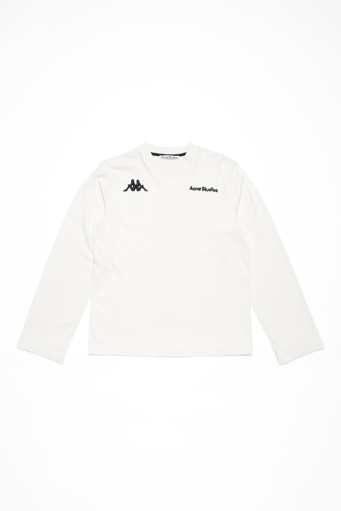 Long sleeve logo t-shirt - Acne Studios x Kappa, White, 2000x