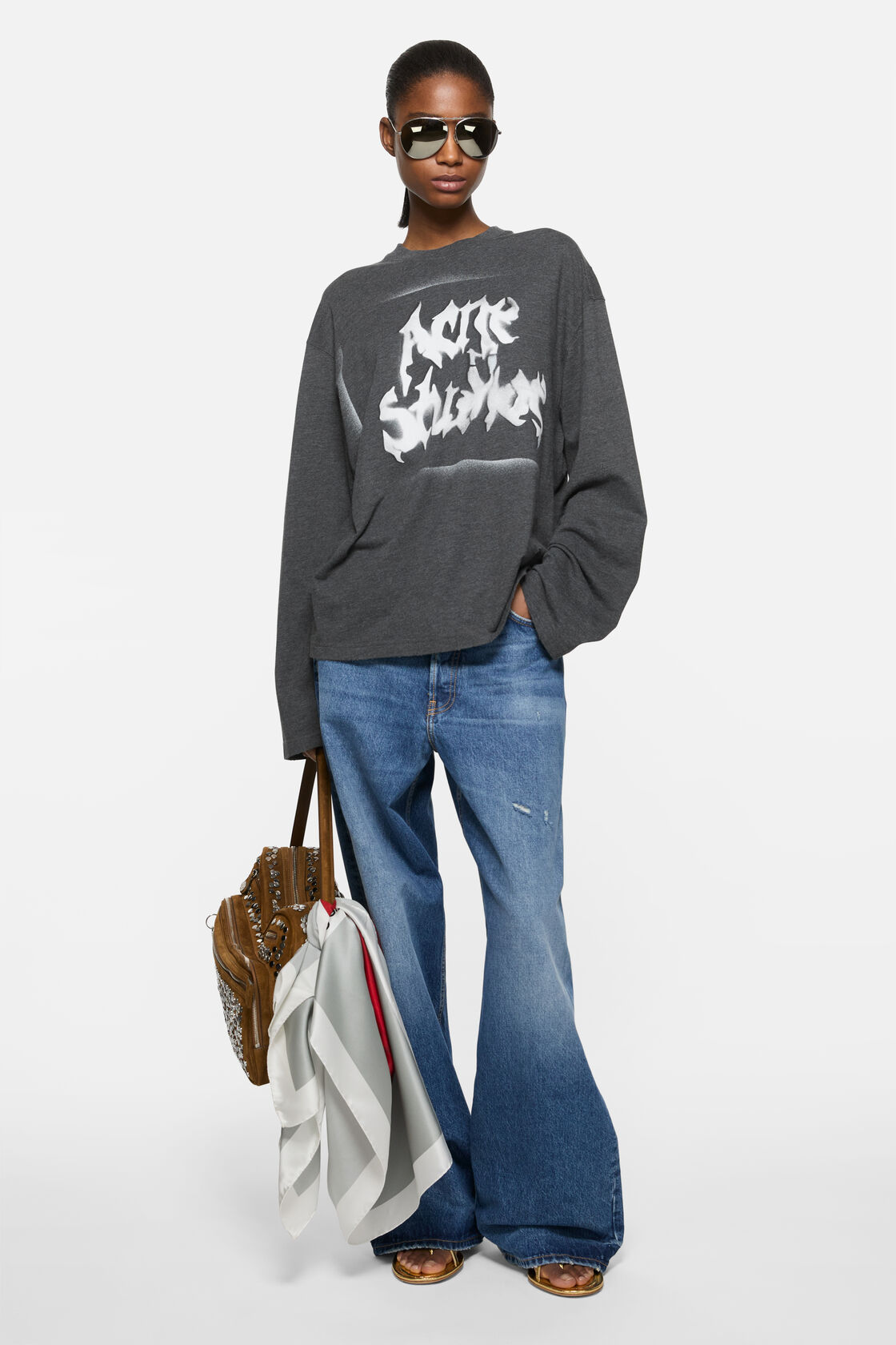 Gothic logo t-shirt, Faded black, 2000x