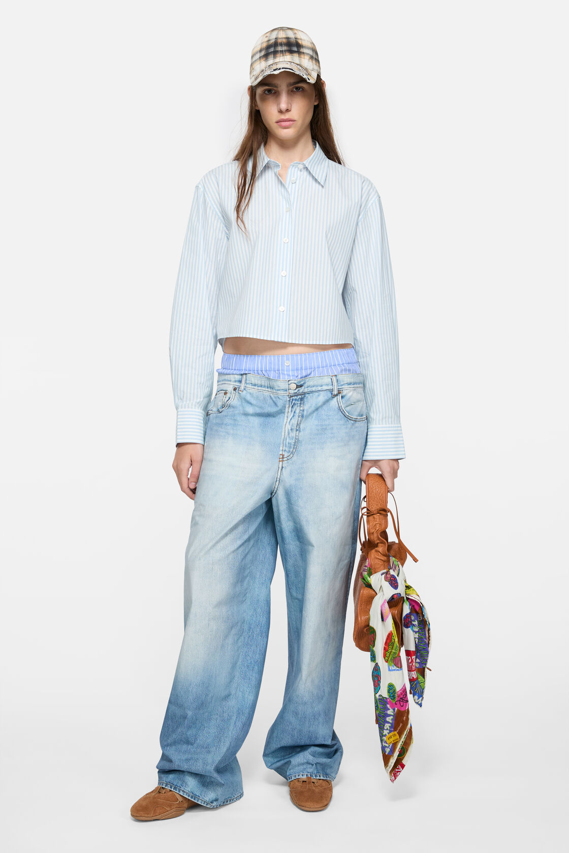 Printed trousers, Light blue, 2000x