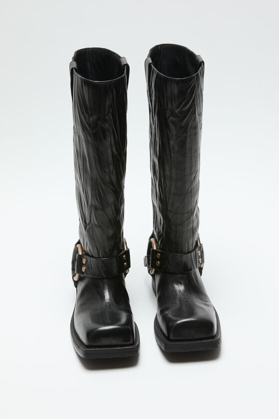 Acne Studios - Leather buckle boots - Anthracite grey