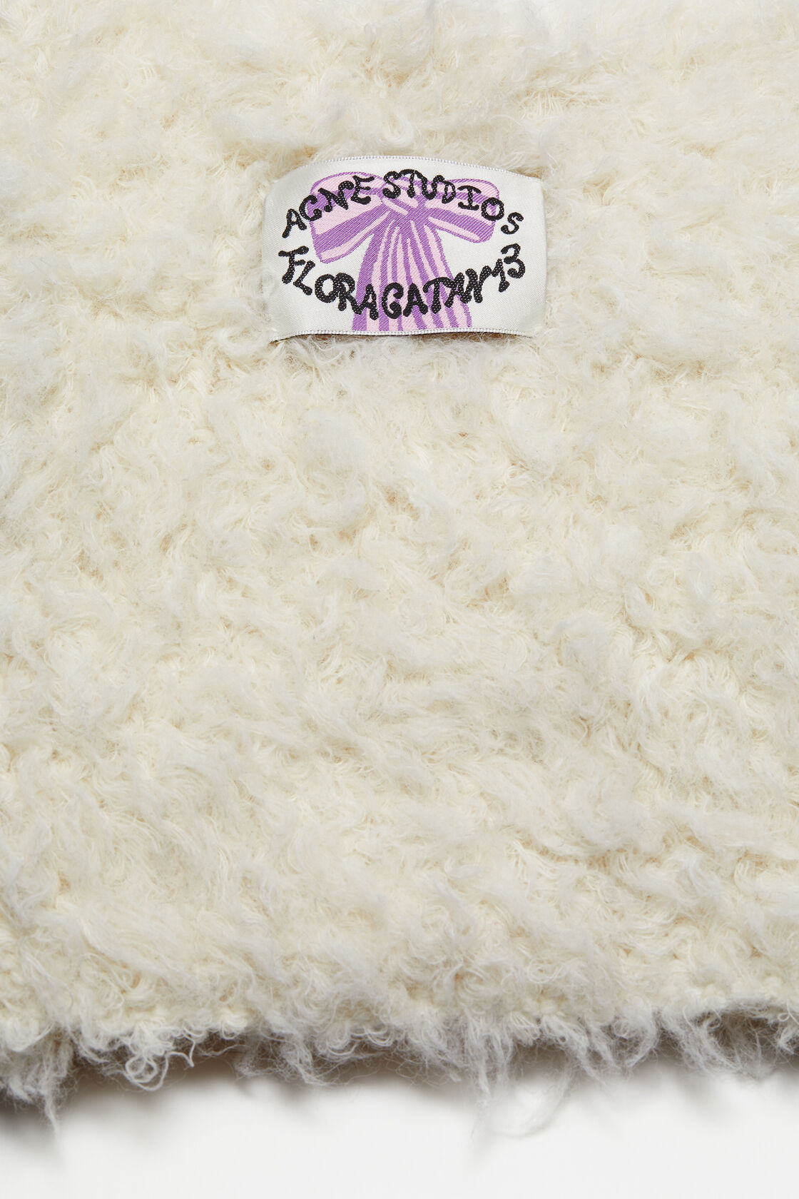Fluffy square beanie, White, 2000x