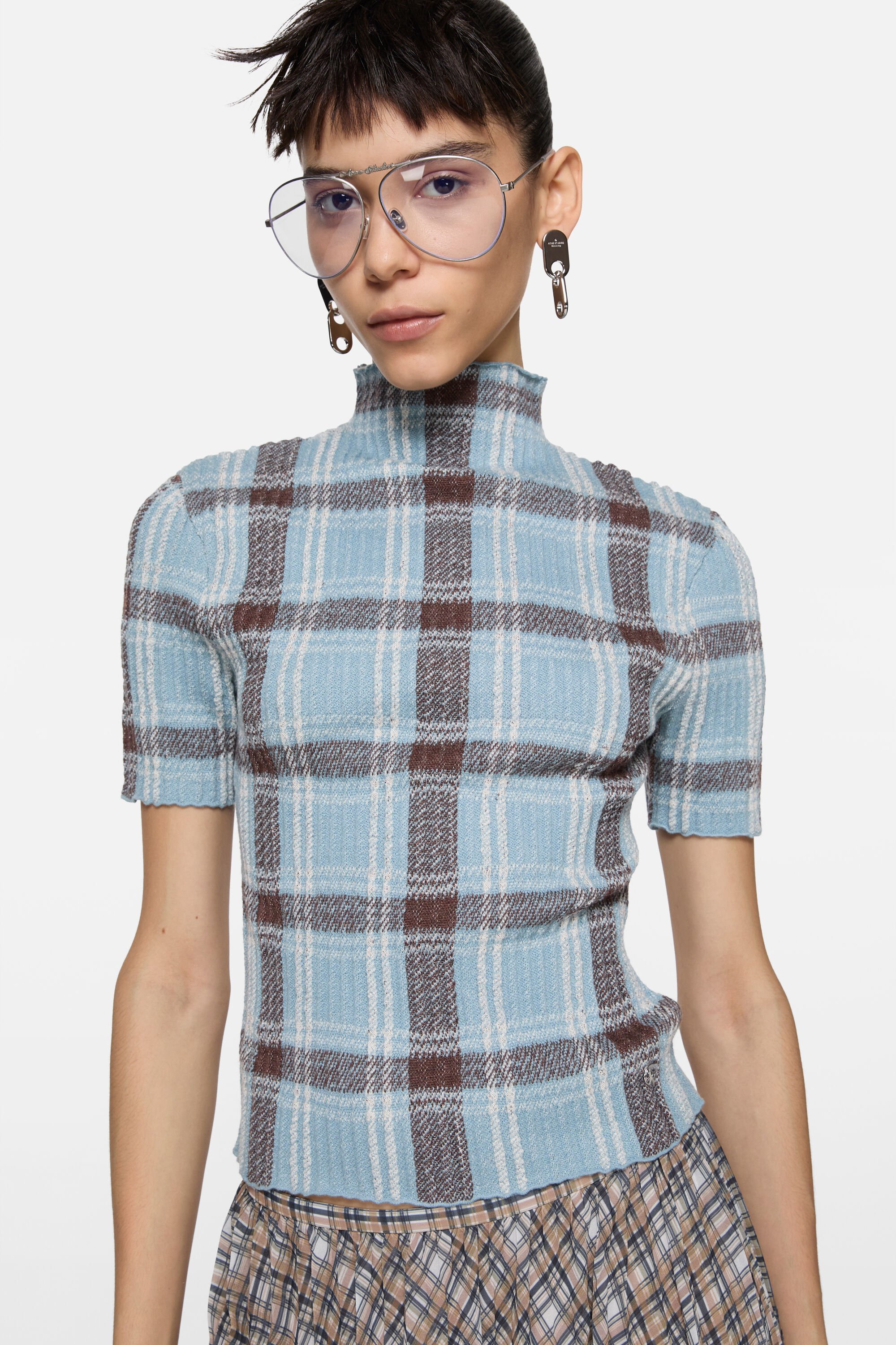 ウネ Acne Studios - ウールタートルネック - ブルー/ブラウン