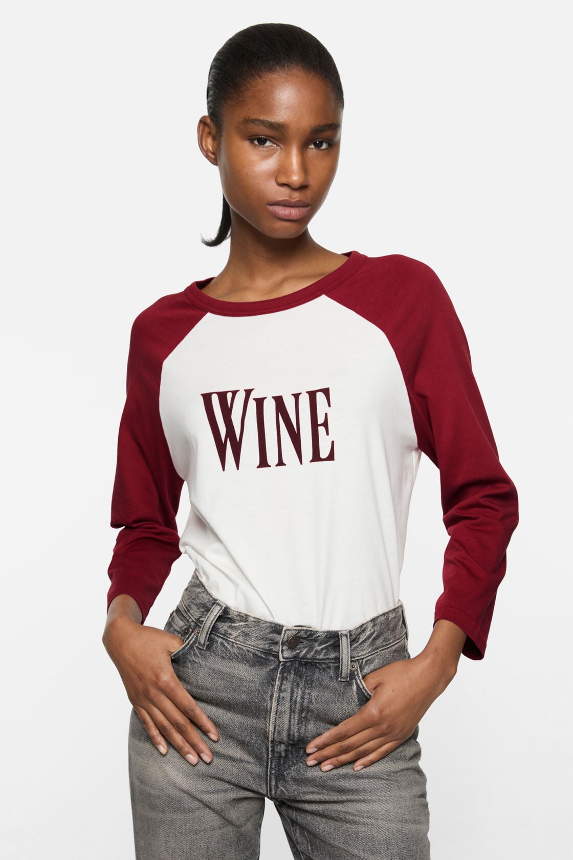 Wine graphic t-shirt, Burgundy/white, 2000x