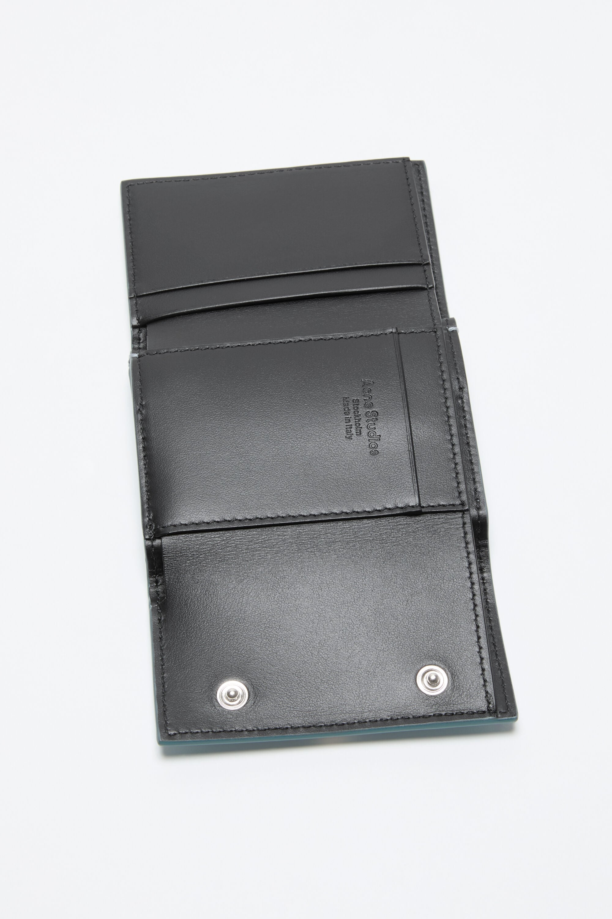 Acne Studios - レザー製三つ折りウォレット - ダスティブルー