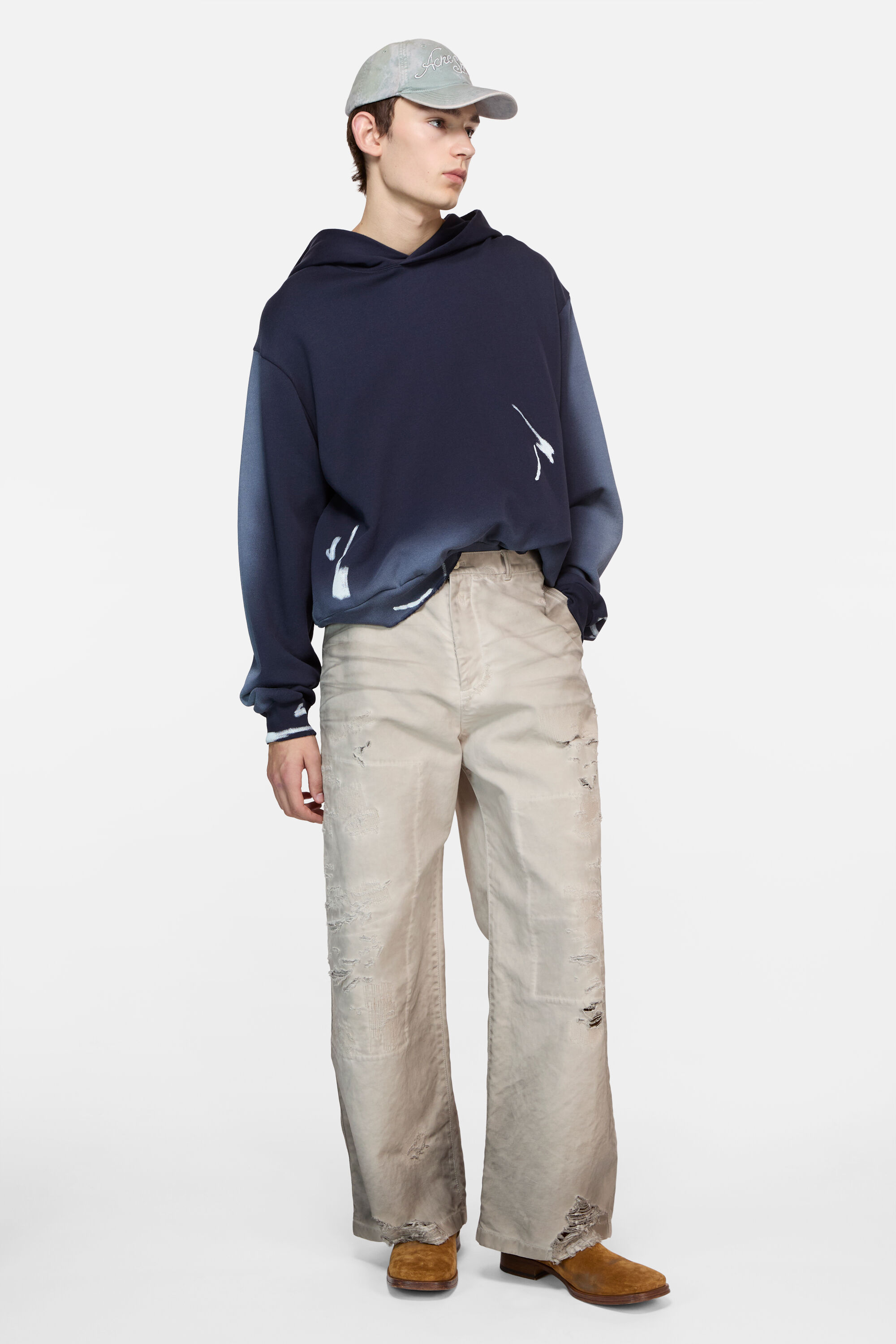 Acne Studios - Mended denim trousers - Regular fit - Light taupe Acne Studios - Mended denim trousers - Regular fit - Light taupe